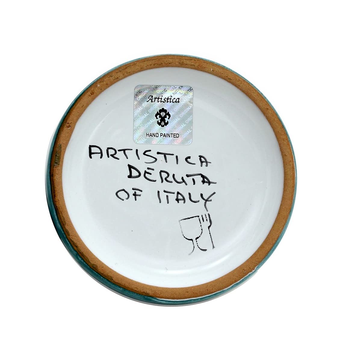 Authentic Hand-Painted Orvieto Blue Rooster Parmesan Cheese Bowl with Spoon - Italian Deruta Ceramic, Original Design | Perfect for Kitchen Decor, Cheese Serving & Gift Giving | Includes Certificate of Authenticity, Ships from USA