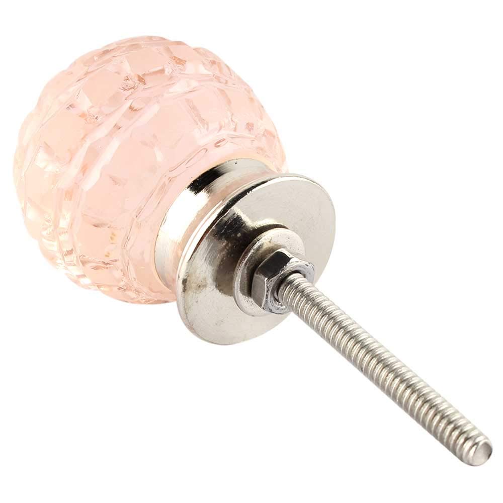 Premium 6-Piece Pink Glass Flower Drawer Knobs for Kitchen Cabinets, Dressers & Furniture - Elegant Decorative Hardware Pulls for Home & Office Use
