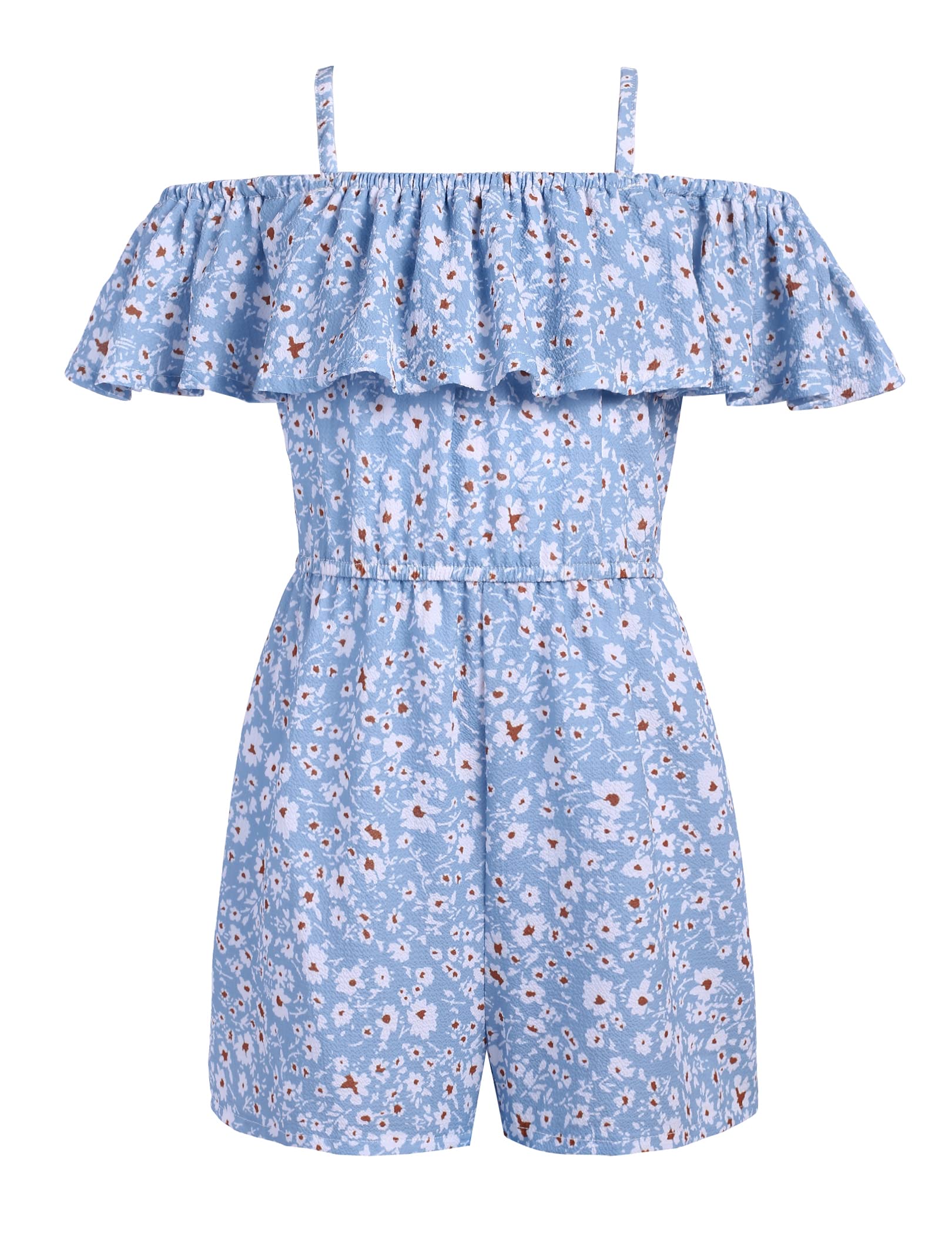 Arshiner Girls' Off Shoulder Ruffle Romper Jumpsuit - Summer Play Outfit Set for Toddler & Kids | Perfect for Beach, Birthday Parties & Outdoor Play