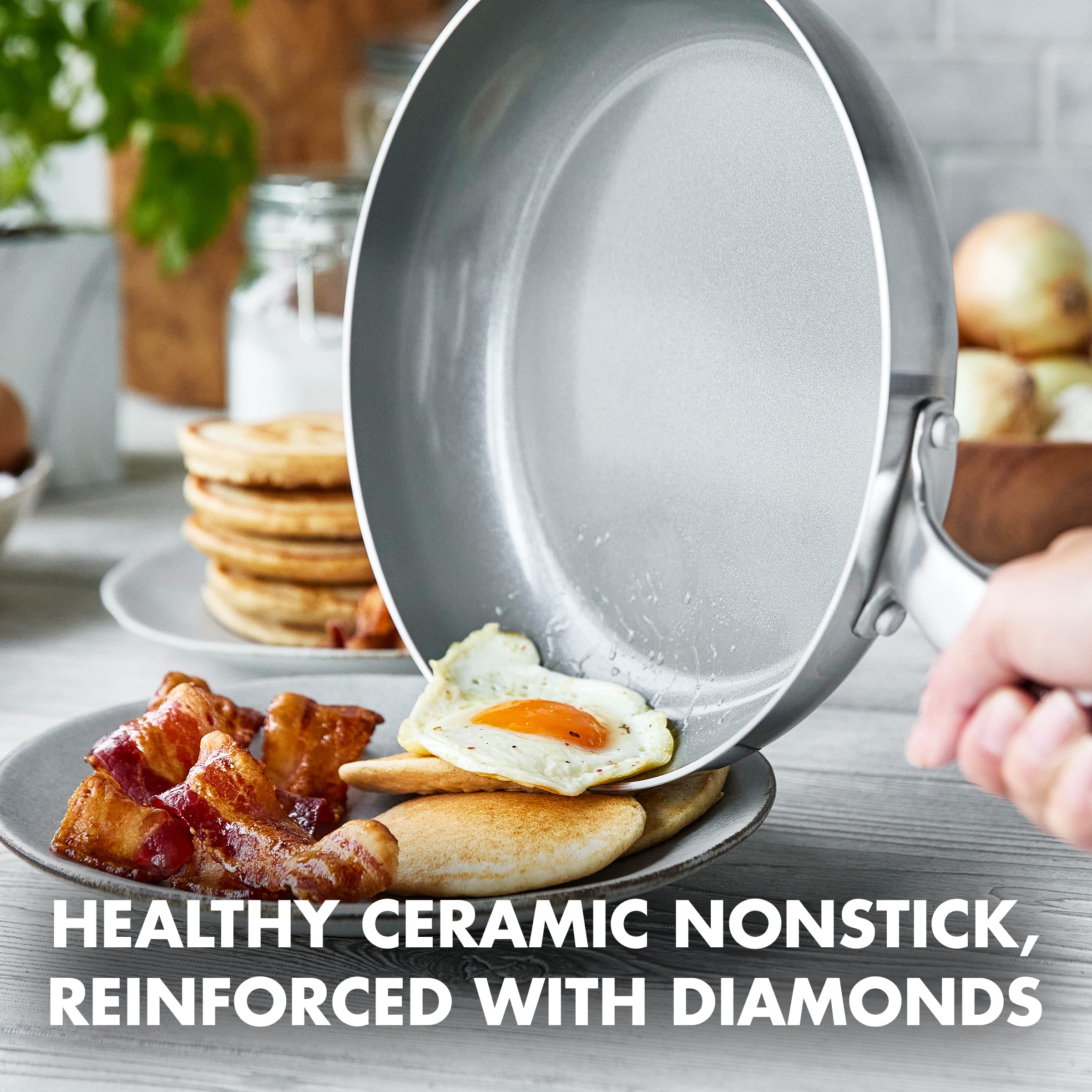 GreenPan Chatham 12-Piece Tri-Ply Stainless Steel Cookware Set - PFAS & PFOA-Free Healthy Ceramic Nonstick Coating, Induction Compatible, Oven & Dishwasher Safe for Everyday Cooking & Professional Kitchens