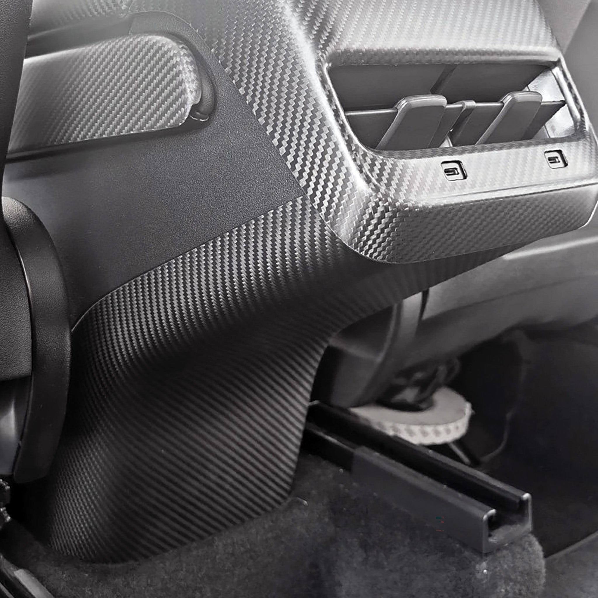 Premium Real Carbon Fiber Rear Center Console Base Cover for Tesla Model 3 & Y (2017-2023) - Durable & Stylish Interior Upgrade for Enhanced Luxury Driving Experience