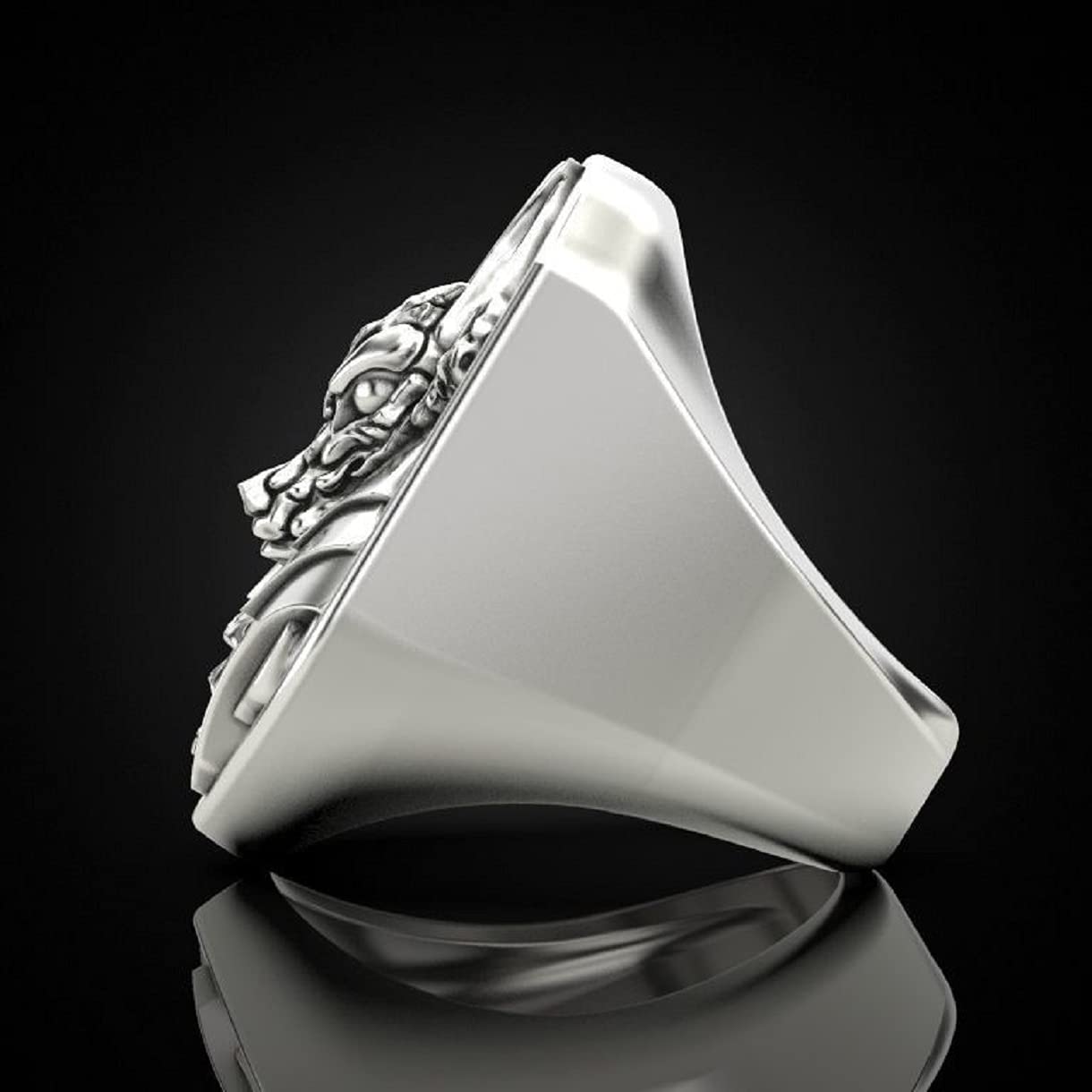 Gothic Wolf Head Ring for Men - Anubis Skull Amulet for Hip Hop Style
