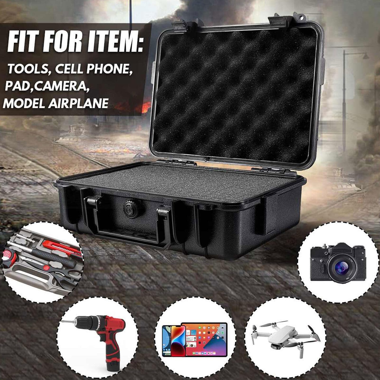 Youyijia Waterproof Protective Hard Flight Case for Camera Equipment, Drones & Lens Accessories - 34 x 27 x 10cm Secure Storage Box - Perfect for Travel, Outdoor Shoots & Equipment Transport
