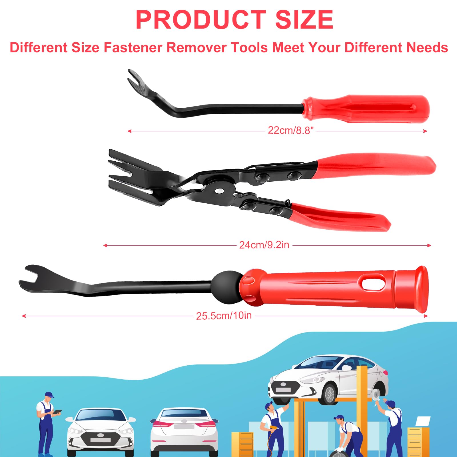 3-Piece Clip Pliers Set - Car Trim Removal Tool Kit for Fasteners, Push Pins & Clips | Dashboard & Door Panel Repair | Auto Interior Maintenance & DIY Projects