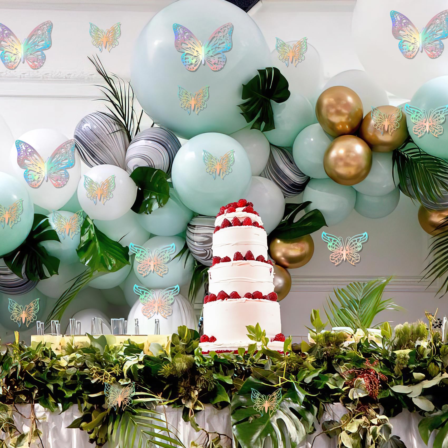 Beautiful Butterfly Wall Decals & Stickers - Room Decor for Girls, Birthday Party, Nursery, Home - Self-Adhesive Removable Wall Art for Bedroom, Living Room, Kids Room
