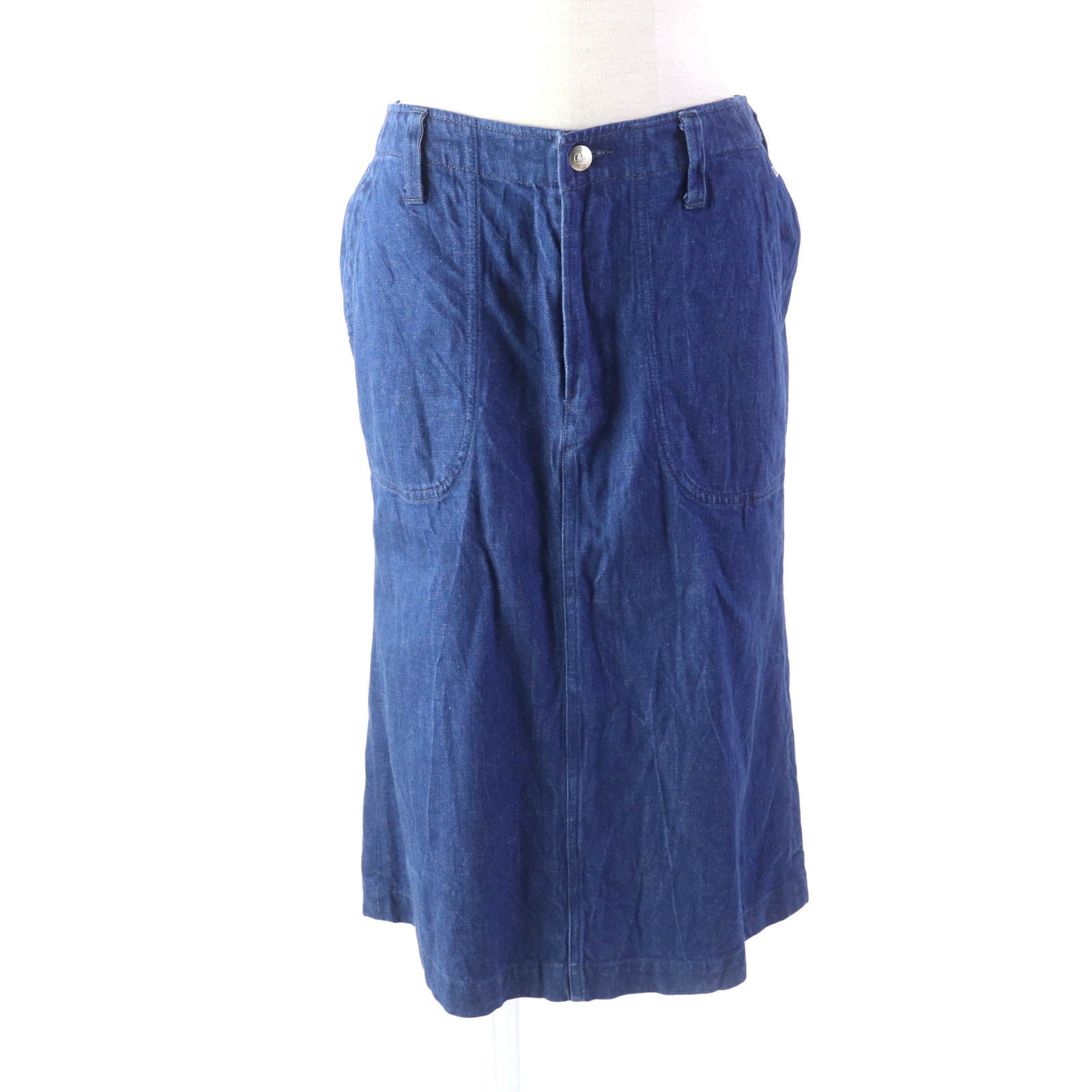 45rpm Cotton Washed Denim Skirt for Women - Indigo Blue High Waist Vintage Denim Skirt | Casual Wear, Street Style & Everyday Outfits
