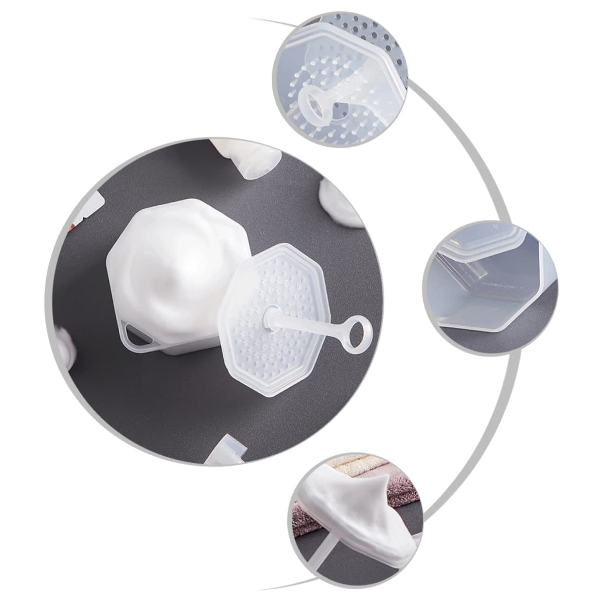 2 Sets Durable Foam Maker for Face Wash - Rich Cream Bubbler & Foamer Cup for Skincare - Korean Style White PP Foam Maker for Gentle Cleansing & Spa at Home
