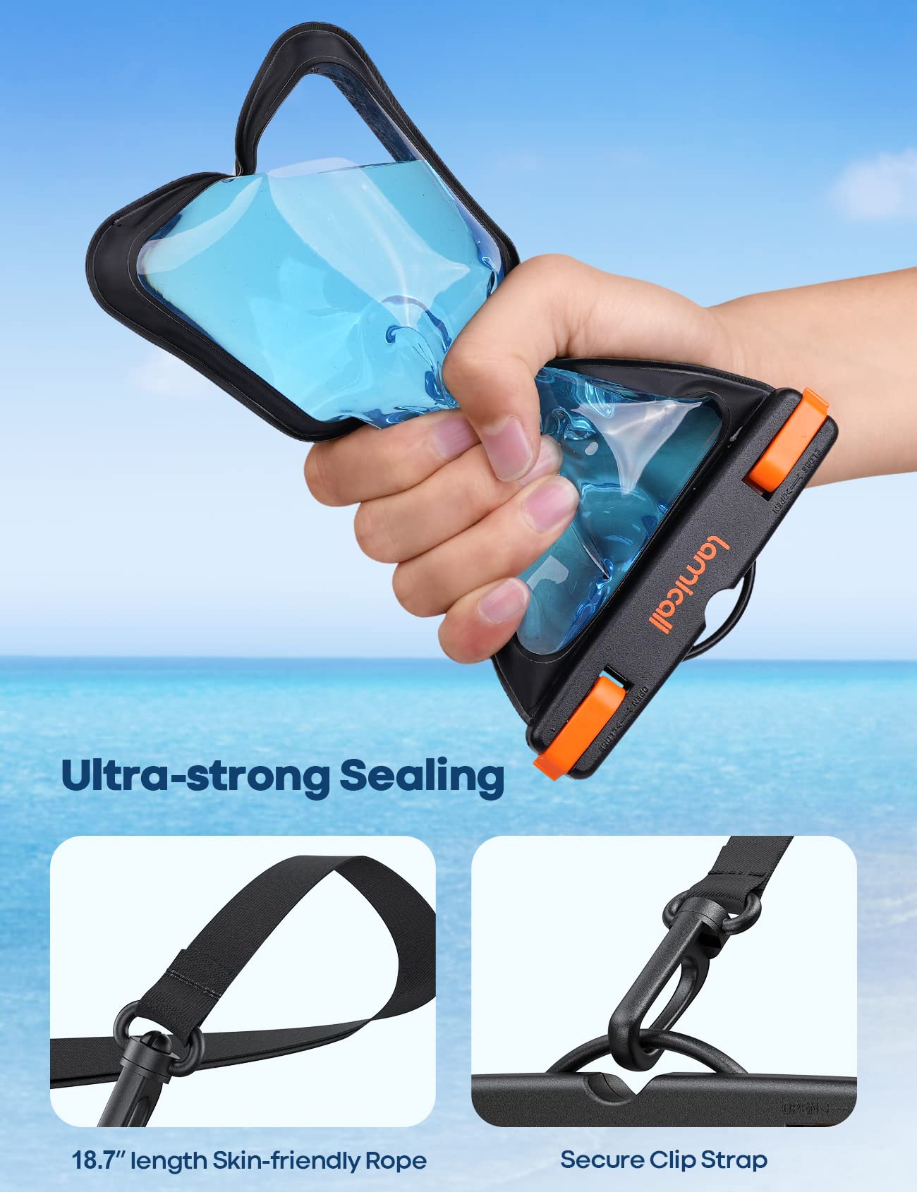 Lamicall Waterproof Phone Pouch Case - 2 Pack IPX8 Certified Underwater Phone Dry Bag for iPhone 12/13/14/15/16 Pro Max, Samsung Galaxy S24/S23 Ultra - Universal Fit for 4-7