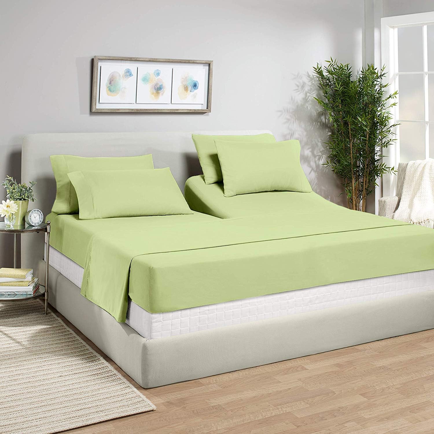 Premium 600 Thread Count 100% Cotton Split King Sheet Set for Adjustable Beds - 15