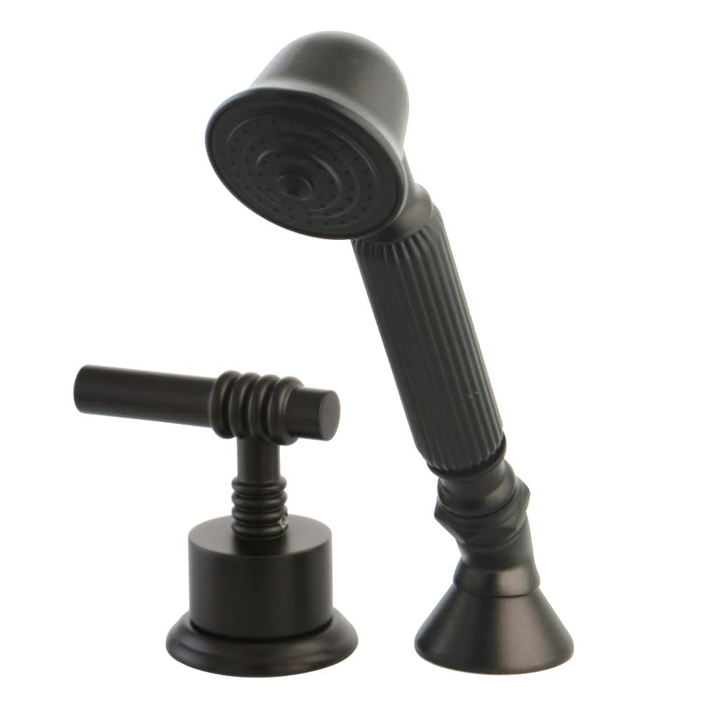 Kingston Brass KSK2365MLTR Oil Rubbed Bronze Deck Mount Hand Shower with Diverter for Roman Tub Faucet, 8 x 5.63 x 1.81 Inches - Perfect for Spa-Like Bathroom Upgrades and Luxurious Bathing Experience