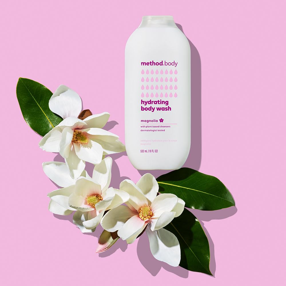 Method Body Wash - Magnolia Scented, Paraben & Phthalate Free, 18 oz | Vegan & Cruelty-Free Shower Gel for Sensitive Skin | Perfect for Daily Use & Relaxing Bath Time
