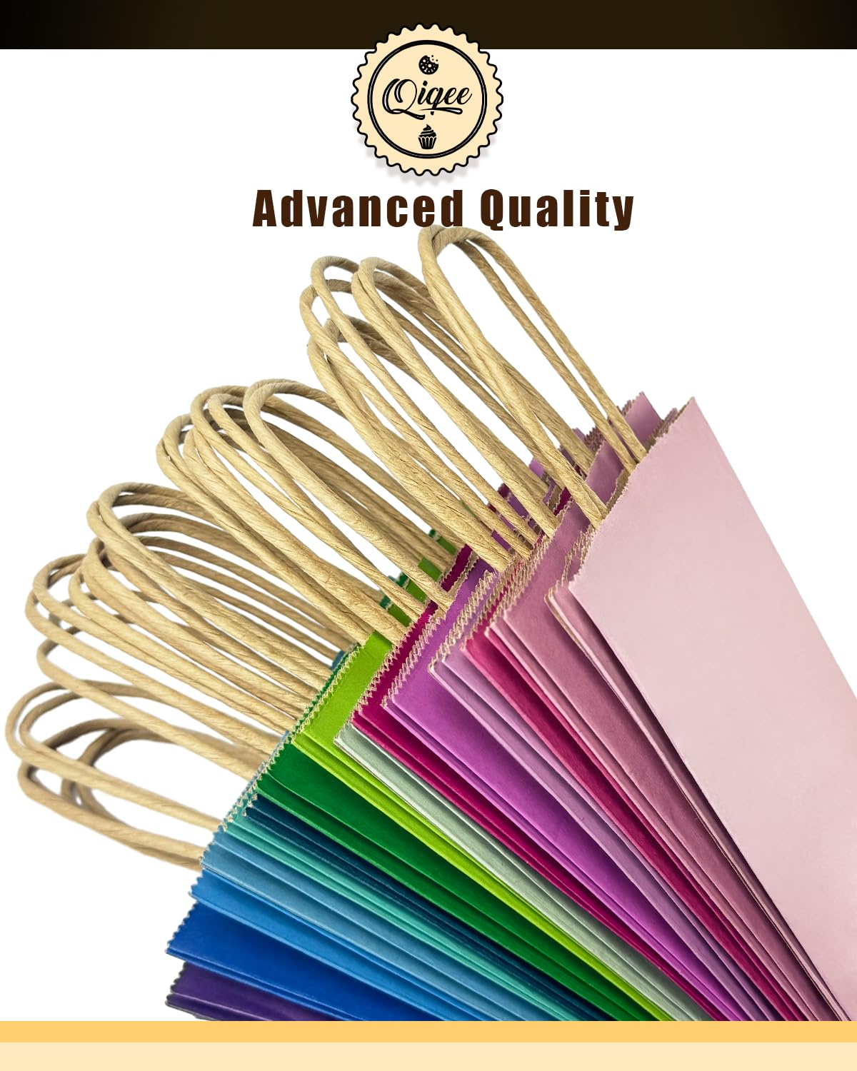 60 Pack Kraft Paper Gift Bags with Handles - 7.6
