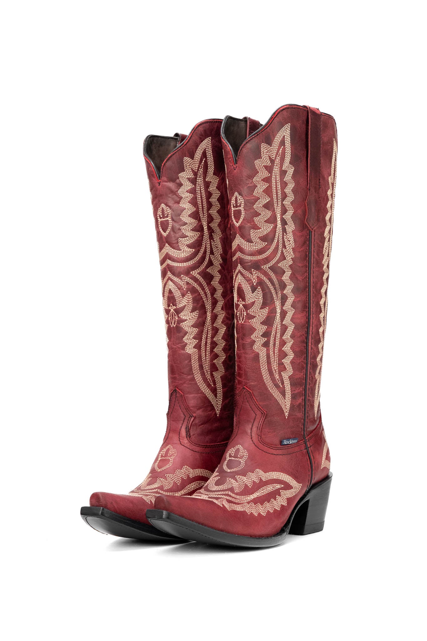 Valencia Tall Snip Toe Cowgirl Boots for Women - Western Riding Boots with Pointed Toe & Leather Upper - Perfect for Country Dancing, Rodeo, and Western Fashion