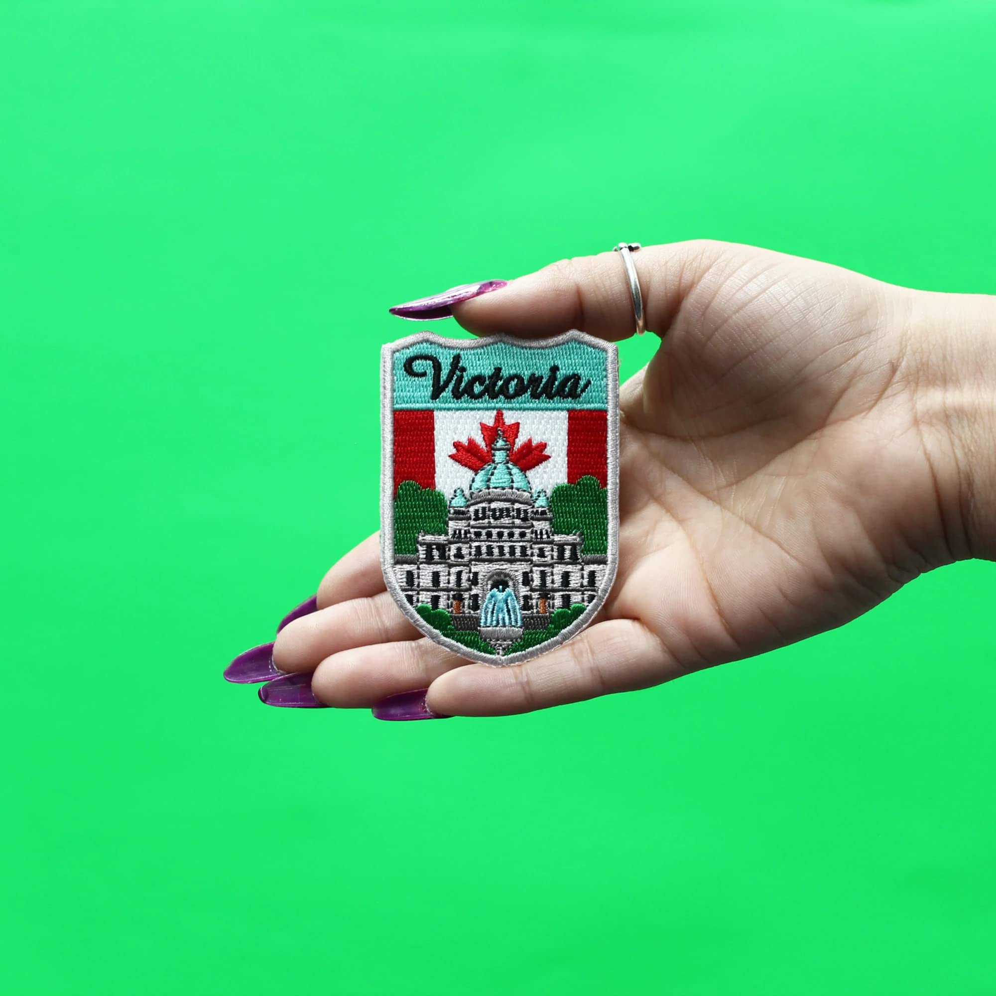 Canada Shield Patch Victoria Embroidered Iron On - Patriotic Emblem for Jackets, Hats & Bags - Perfect for DIY Crafts & Canadian Pride Accessories