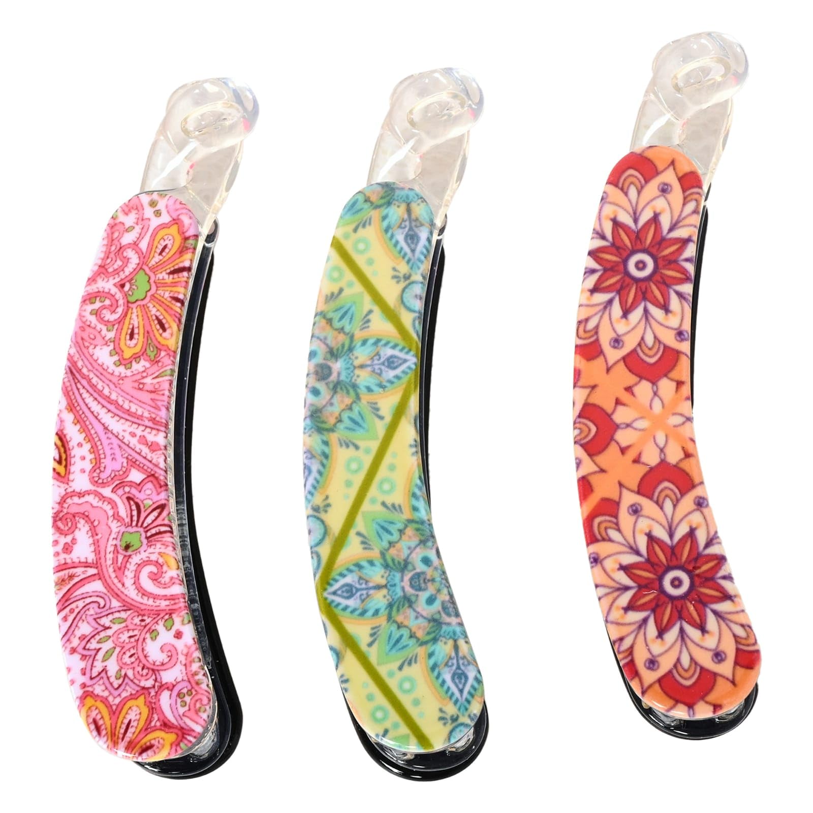 INHEAVEN 3-Piece Banana Hair Clips Set - Non-Slip Acrylic Hair Clamps for Women, Trendy Hair Accessories for Ponytails, Braids & Updos (2 Pack)
