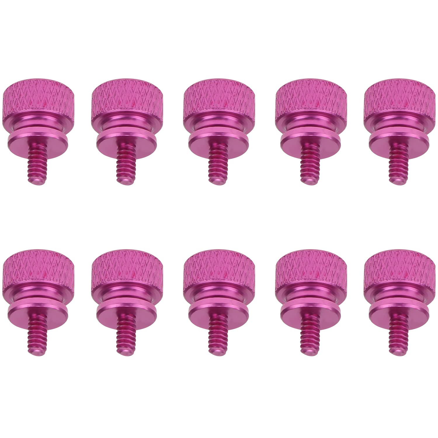 10-Pack Pink Anodized Aluminum 6-32 Thread Thumb Screws for Computer Case, Cover, Power Supply & Hard Drives - Secure PC Builds & Easy Maintenance