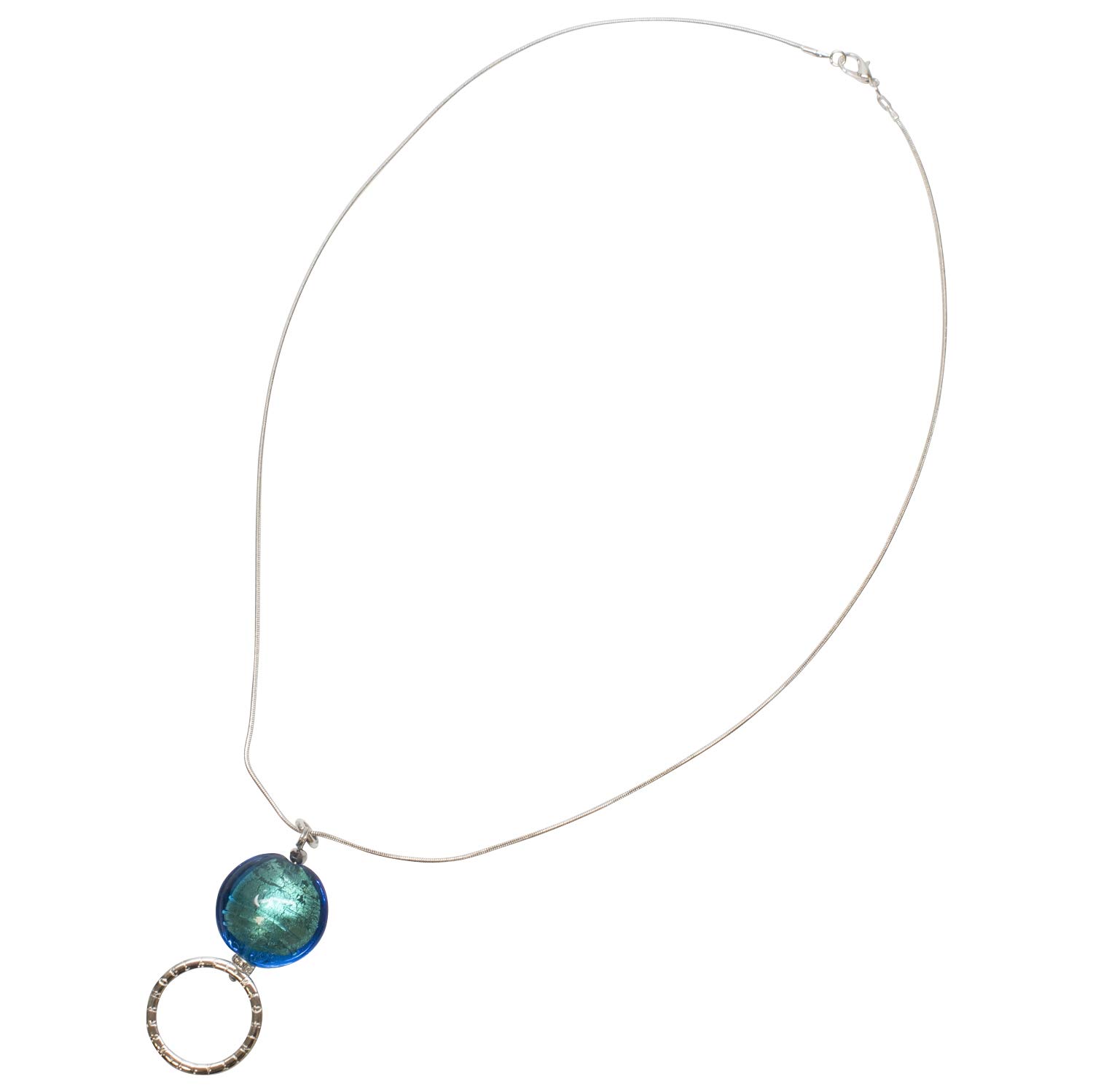 Calabria Skissa Eyeglass Necklace for Women - Stylish Eyeglass Chain & Sunglass Holder with Murano Glass Disc - Perfect for Reading Glasses, Fashion Accessories, and Everyday Use