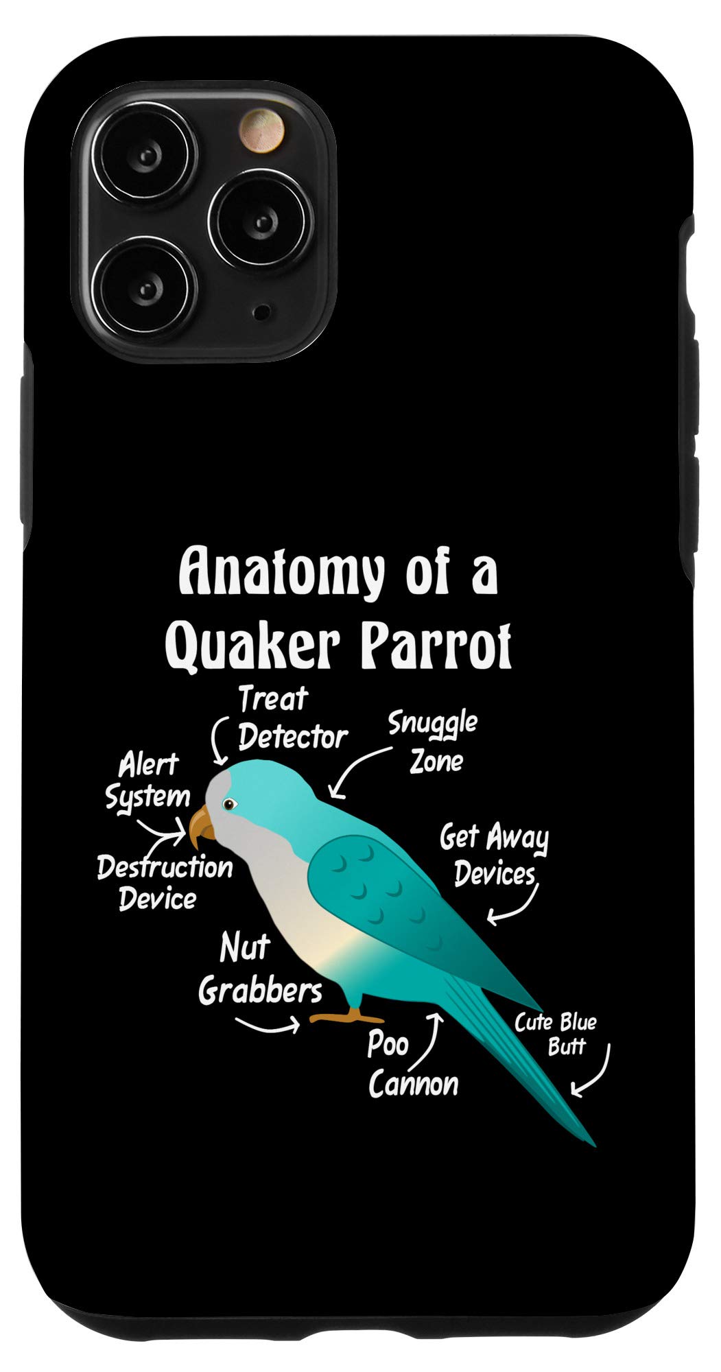 iPhone 11 Pro Case - Blue Quaker Parrot Design | Shockproof Protective Phone Cover for iPhone 11 Pro | Perfect for Bird Lovers, Nature Enthusiasts & Unique Style Seekers