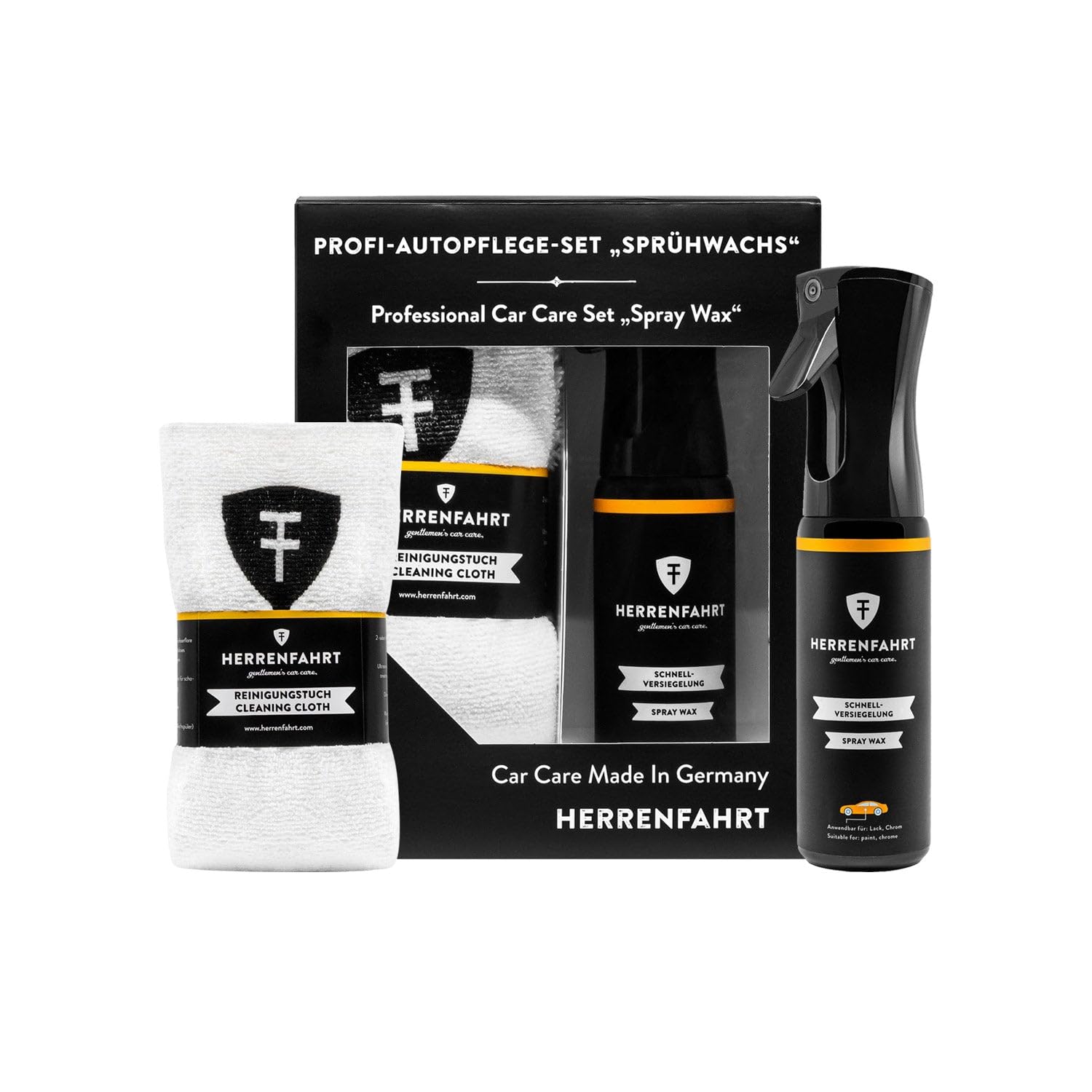OMAC Quick Detailing & Wax Finish Spray with Microfiber Cloth Kit - Premium Car Cleaning & Polishing Set for Shine Protection - Perfect for Auto Detailing, Car Wash, Waxing & Interior Care