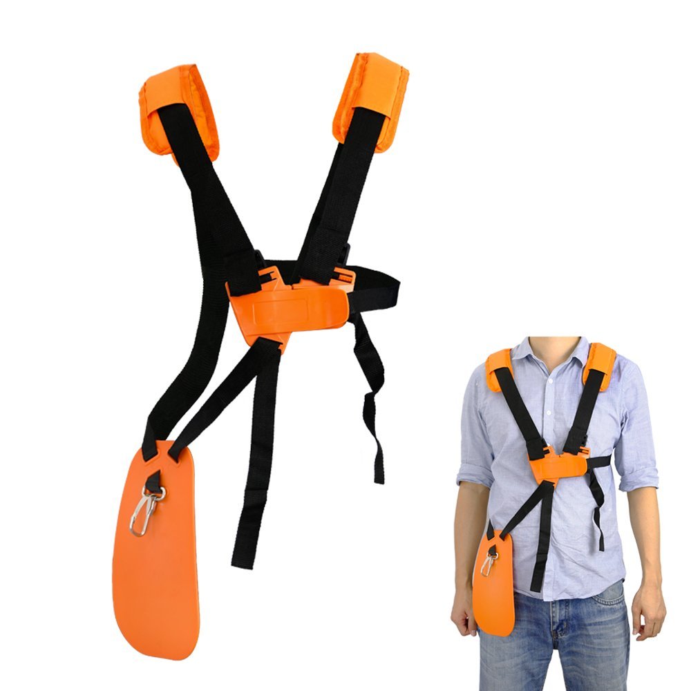 **SUNMON Weed Eater Shoulder Strap - Heavy Duty Nylon String Trimmer Strap for Weed Wacker, Compatible with Stihl, Ego & Most Trimmers & Leaf Blowers (Orange) - Perfect for Landscaping, Lawn Care & Yard Maintenance**