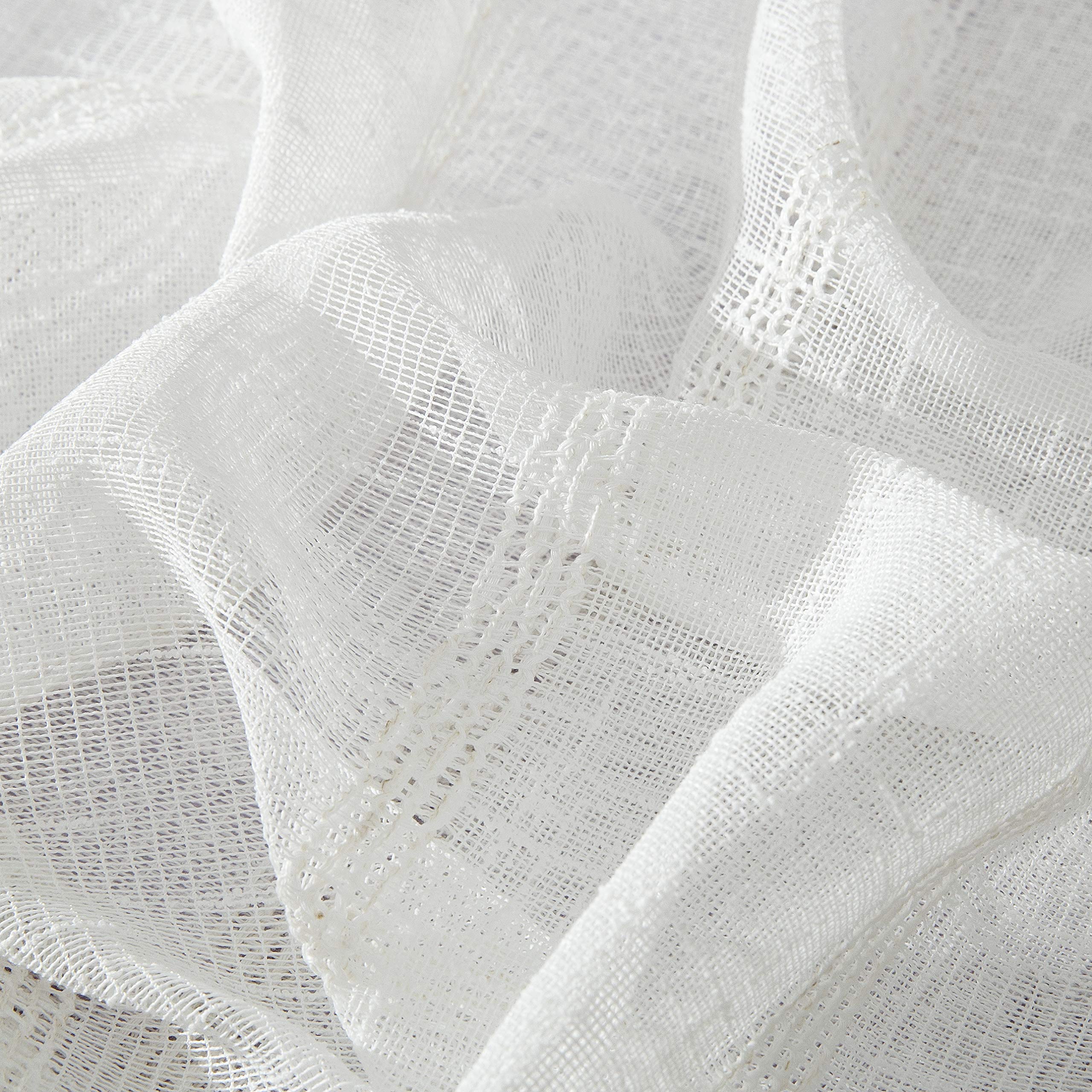 Linen Striped Textured Shower Curtain 70