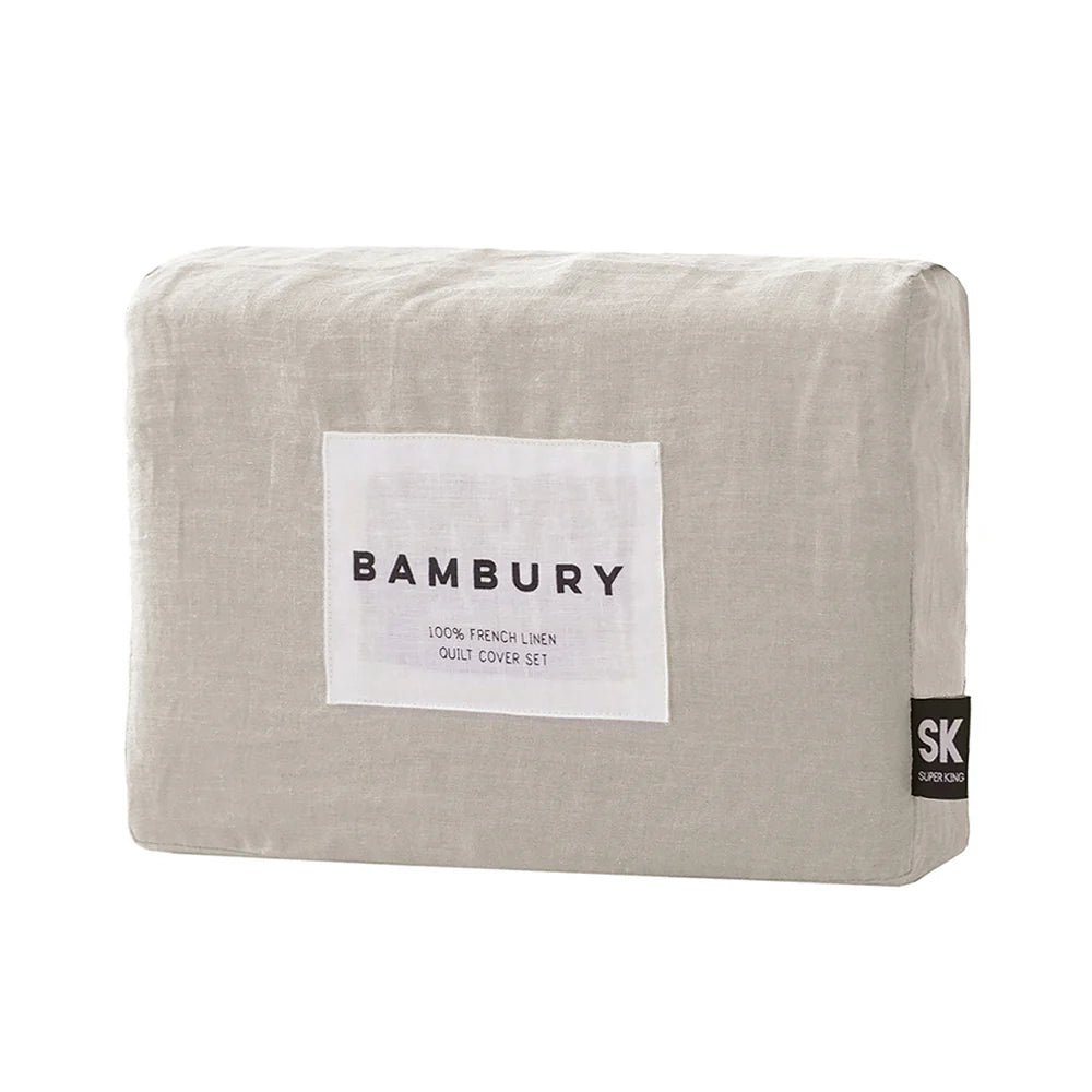 Premium French Linen Quilt Cover Set by Bambury - Soft & Breathable Bedding for All Seasons | Perfect for Master Bedroom, Guest Room & Vacation Homes