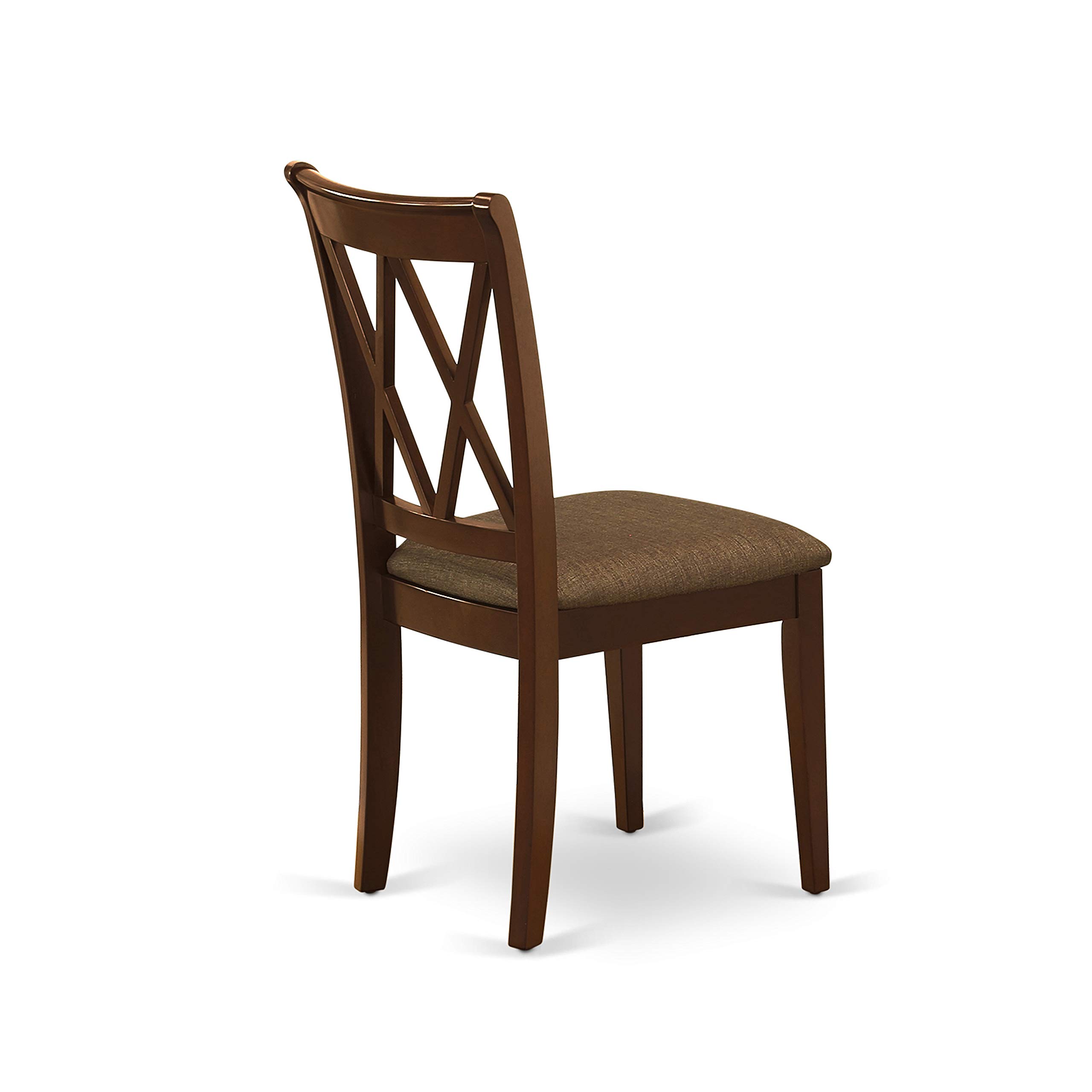 East West Furniture ESCL3-MAH-C 3 Piece Round Dining Table Set with Pedestal Base & 2 Upholstered Chairs, 30x30 Inch, Mahogany - Perfect for Small Kitchen, Breakfast Nook, or Apartment Dining Space