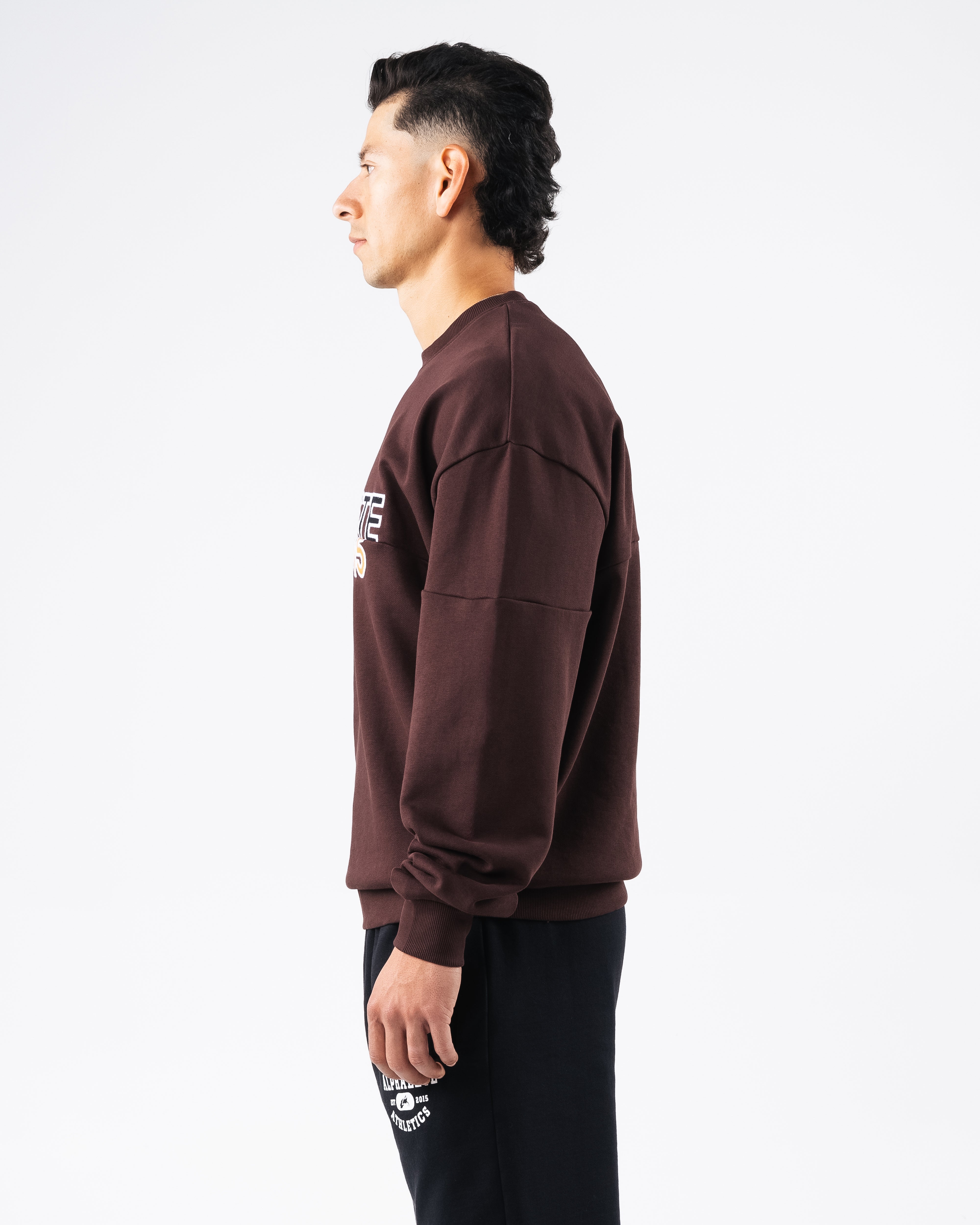 Establishment Split Crewneck Sweatshirt for Women - Soft & Comfortable Deep Mauve Pullover for Casual Wear & Loungewear