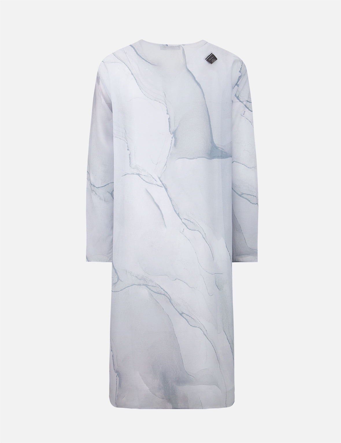 Elegant Marble Print Mesh Dress with Inner Lining - Women's Fashion for Parties, Weddings & Special Occasions