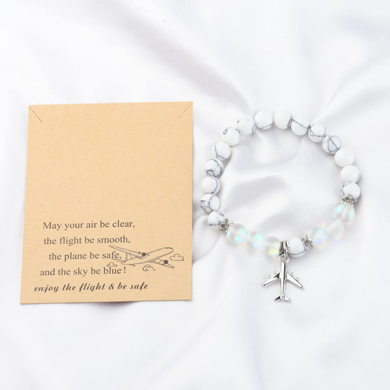 FUSTMW Airplane Bracelet - Aviation Jewelry for Pilots & Flight Attendants - Pilot Graduation Gift, Traveler Accessory - Perfect for Aviation Enthusiasts & Safe Flight Wishes | Ideal for Gifts, Graduations & Travel Accessories