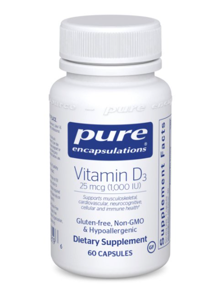 Vitamin D3 25 mcg (1,000 IU) Supplement - Supports Bone Health & Immune System - for Adults & Kids - Daily Immune Support & Calcium Absorption - Perfect for Home, Office & Travel Use