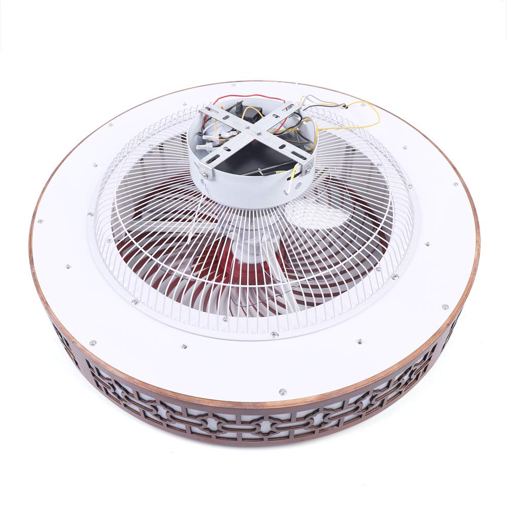 22 Inch Modern Wood Design Ceiling Fan with LED Light and Remote Control - Semi Flush Mount Fandelier, Acrylic Blades, 3 Speed Settings, 64W Enclosed Quiet Motor (Black/Walnut/White) for Bedroom, Living Room, and Office