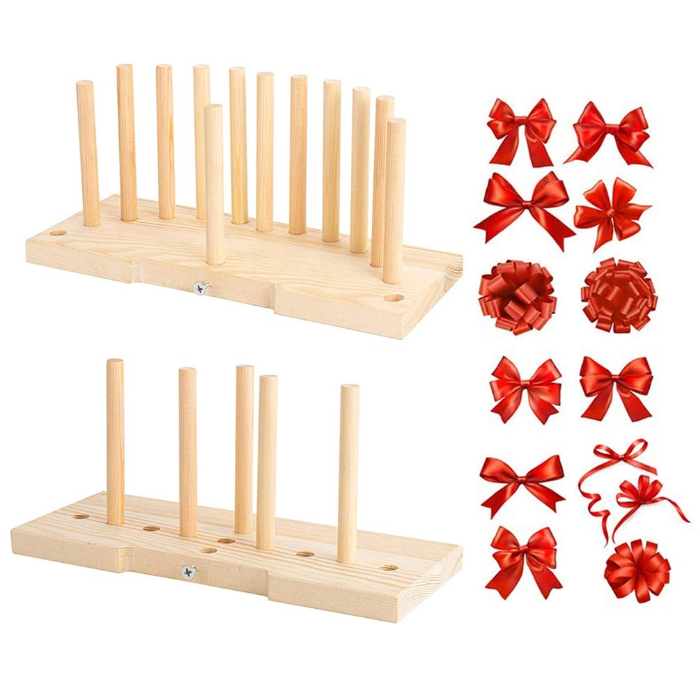 Wooden Bow Maker Tool for Ribbon Bows - DIY Holiday Wreaths, Gift Wrapping, Party Decorations & Hair Accessories - Durable Portable Bow Tie Maker for Christmas, Weddings & Home Crafting