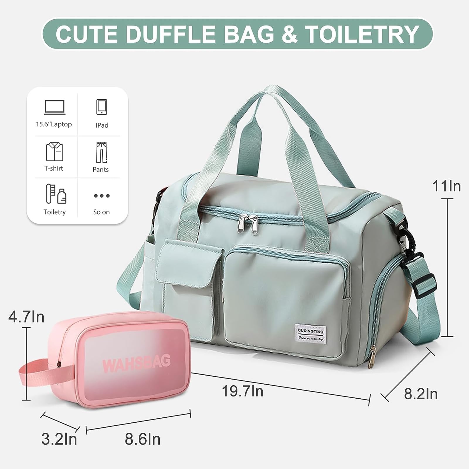 Small Gym Bag for Women - Lightweight Travel Duffle Bag & Carry On Weekender with Shoe Compartment | Perfect for Workouts, Travel & Weekend Getaways
