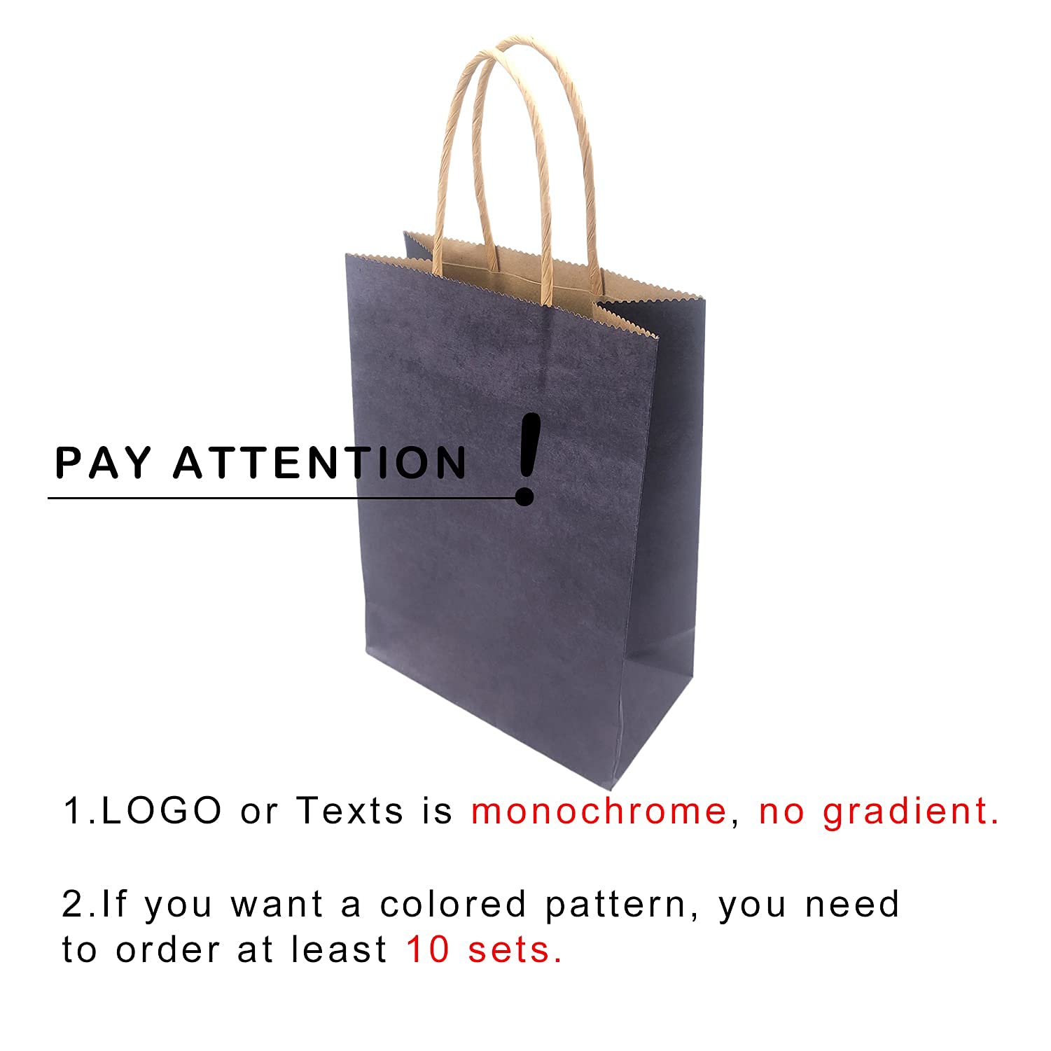 100 Pcs Custom Printed Kraft Paper Bags - 5.91x3.15x8.27 Inch Eco-Friendly Shopping Bags for Retail, Parties, Gifts & Supermarkets | Reusable Merchandise & Grocery Bags