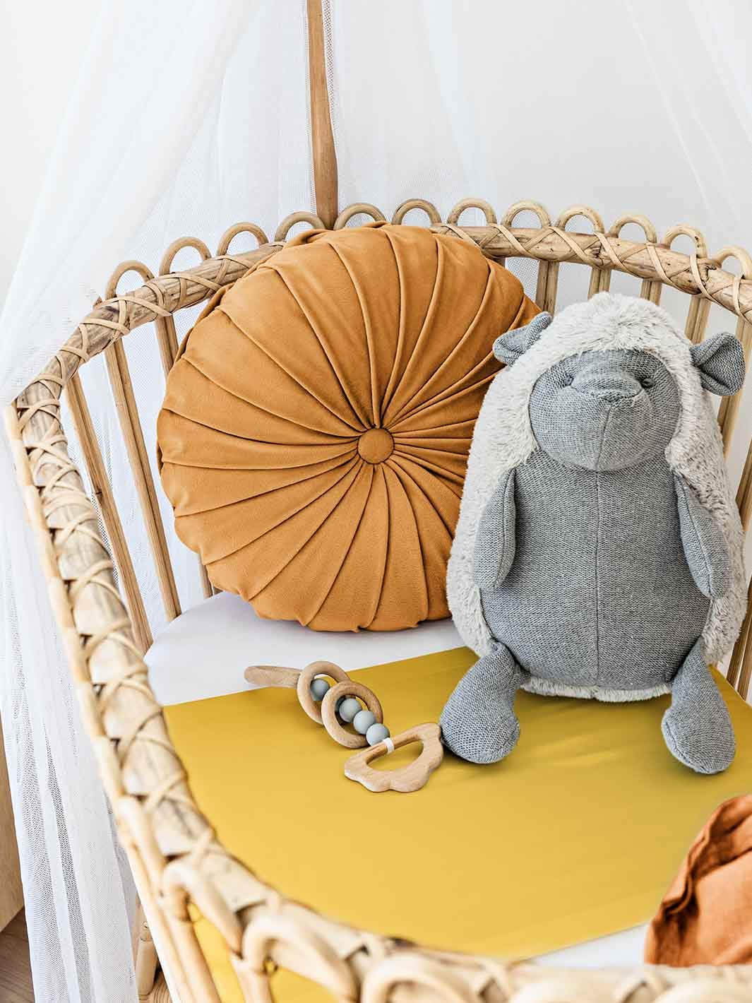 2-Pack Baby Silk Sleeves Set - 25 Momme Mulberry Silk Bassinet & Crib Sleeves for Hair Loss Prevention | SIDS Safe Baby Bedding in Mustard Yellow | Perfect for Newborns, Infants & Toddlers for Safe Sleep & Hair Protection