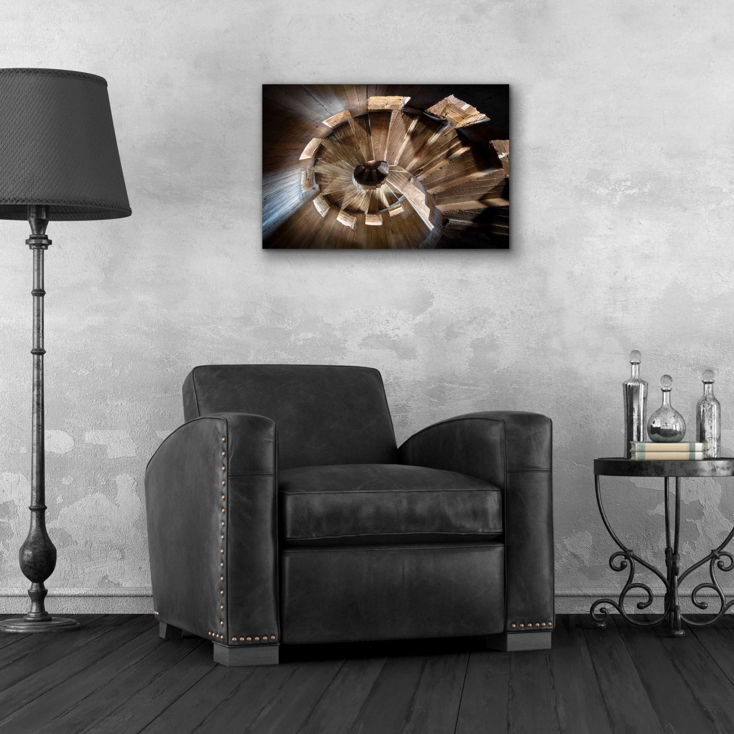 Epic Art 'Shadow In The Staircase' by Roman Robroek - Acrylic Glass Wall Art Print 24x16 Inches - Modern Home Decor for Living Room, Bedroom & Office