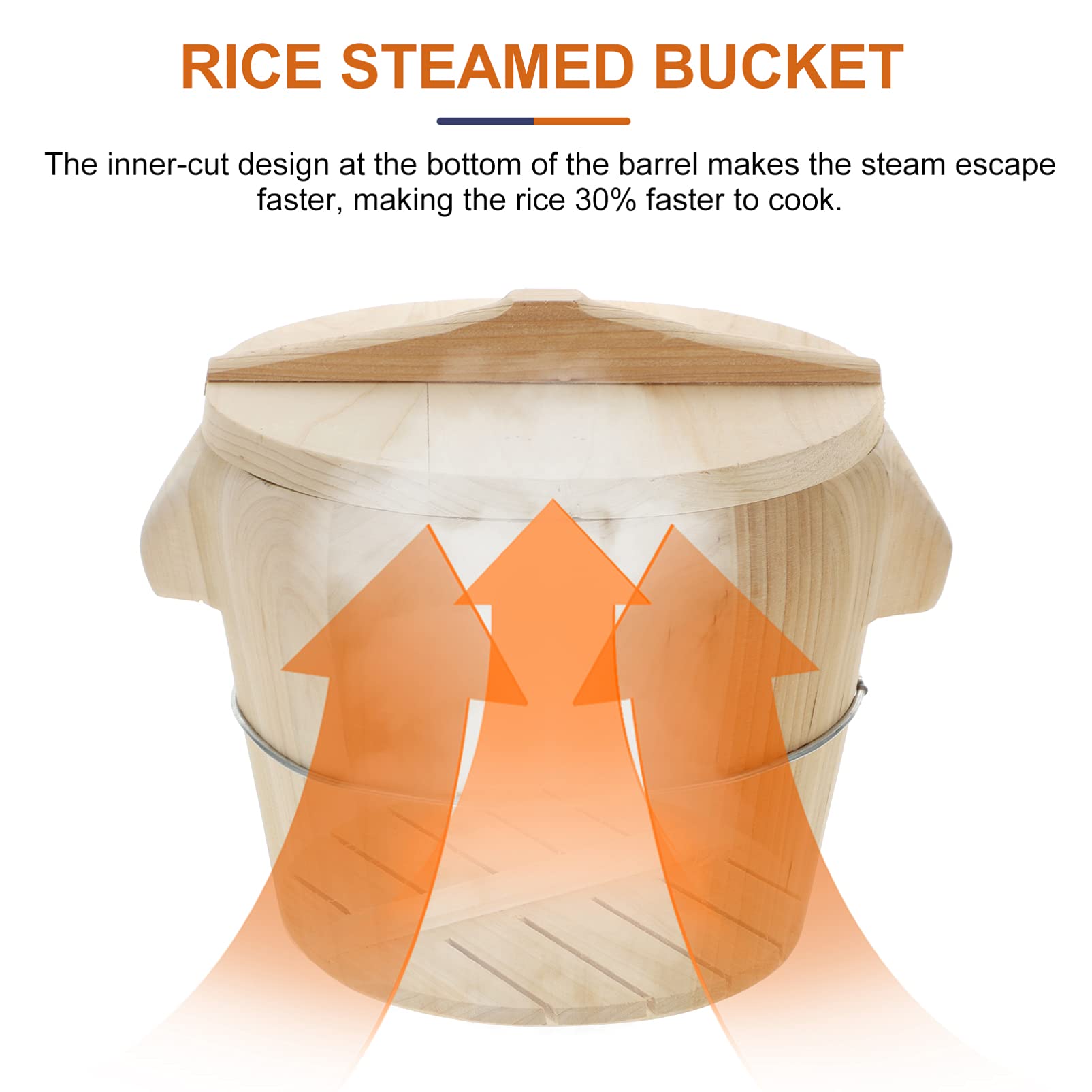 DOITOOL 1-Piece Wooden Steam Basket for Vegetables, Bread & Dumplings - Perfect for Healthy Cooking, Meal Prep & Asian Cuisine