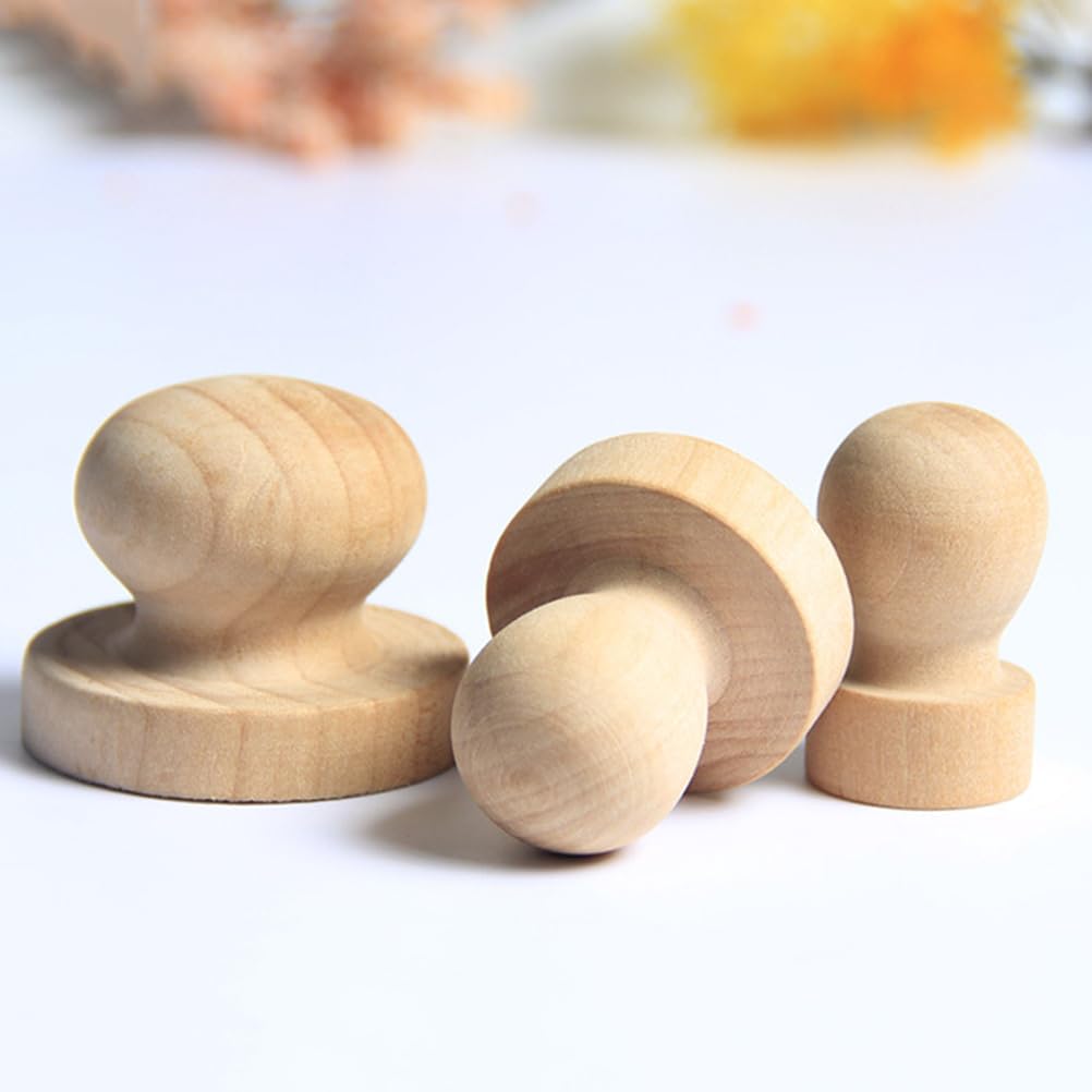 Healifty 5pcs 3.8cm Wooden Knobs for Drawers & Cabinets - DIY Craft & Scrapbooking