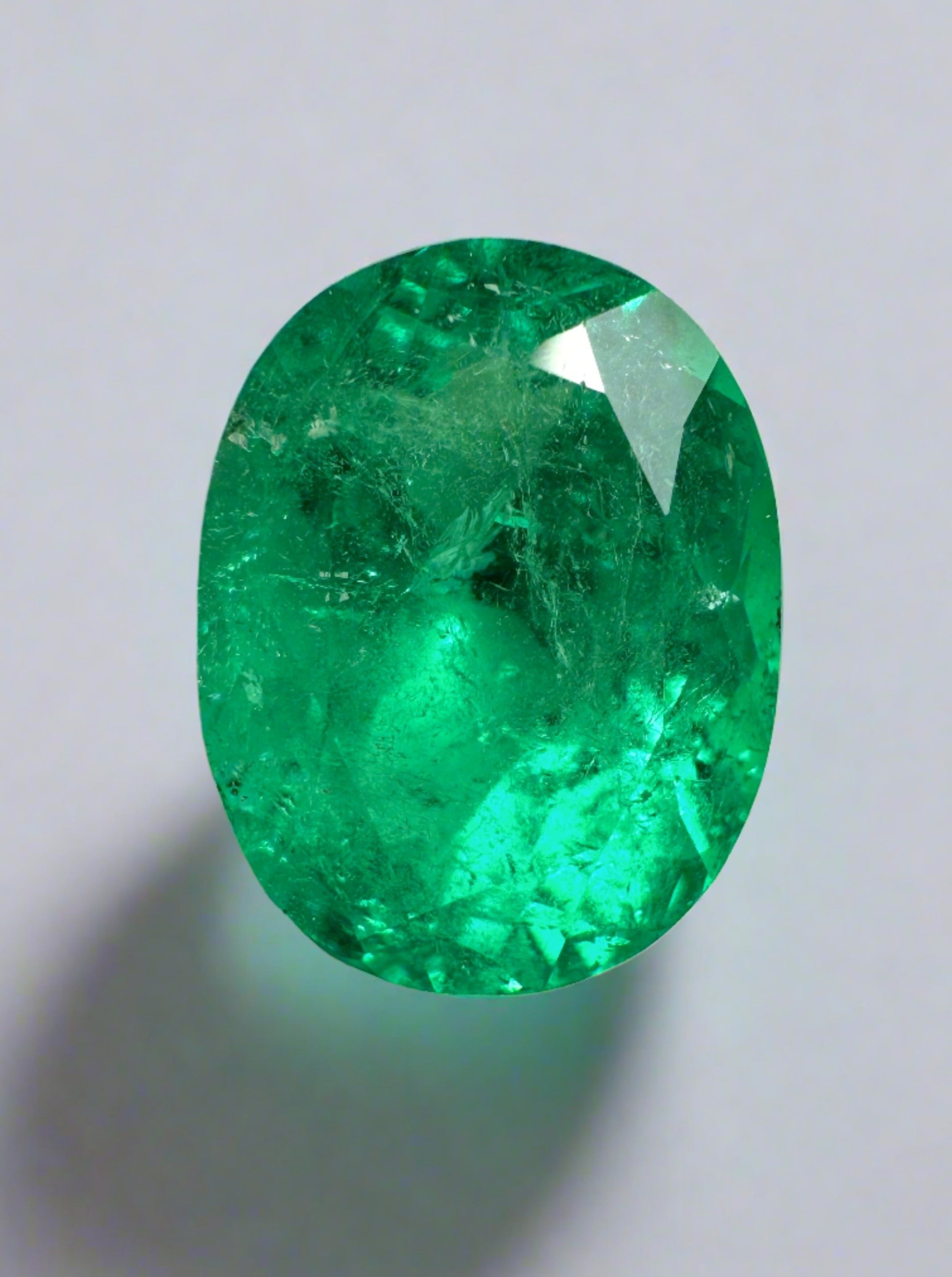 3.97 Carat 11.5x9mm Muzo Green Colombian Emerald Loose Gemstone - Oval Cut Natural Emerald for Jewelry Making, Engagement Rings & Luxury Gifts