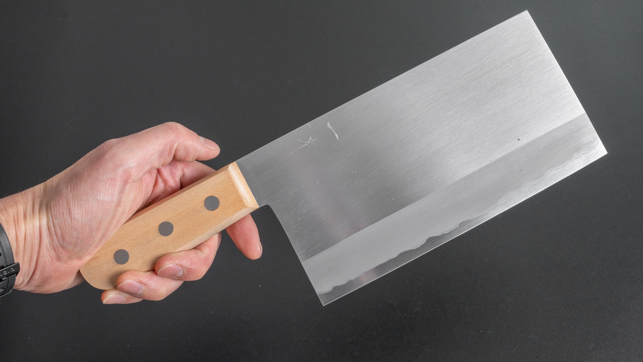 Hitohira Togashi White #1 Stainless Clad Migaki Chinese Cleaver 180mm - Premium Japanese Chef Knife with Gumi Wood Handle - Perfect for Slicing, Dicing & Chopping Vegetables, Meat & Herbs