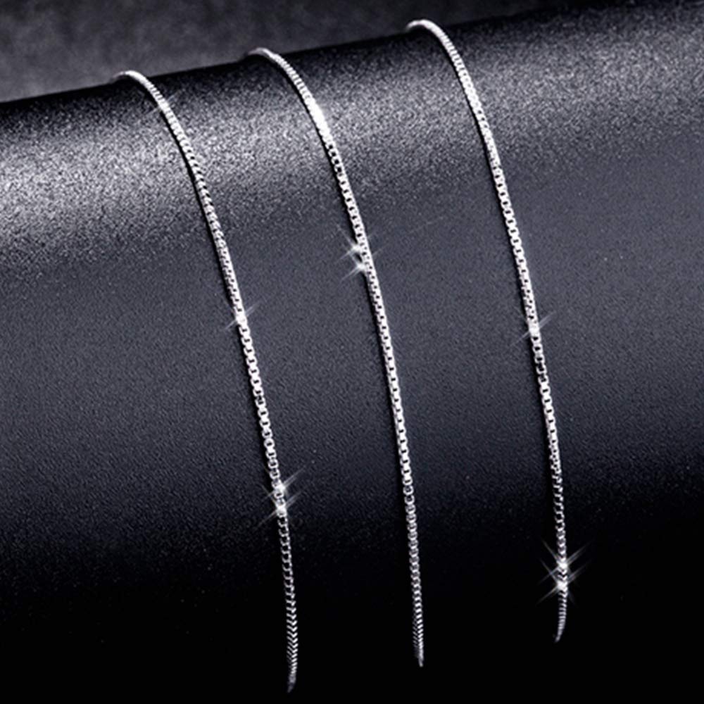 14K Solid Gold Box Link Chain Necklace - 0.9mm Yellow or White Gold Box Chain with Lobster Claw Clasp | Elegant Jewelry Gift for Women, Wife, Girlfriend | Perfect for Christmas, Anniversary, Birthday & Everyday Wear