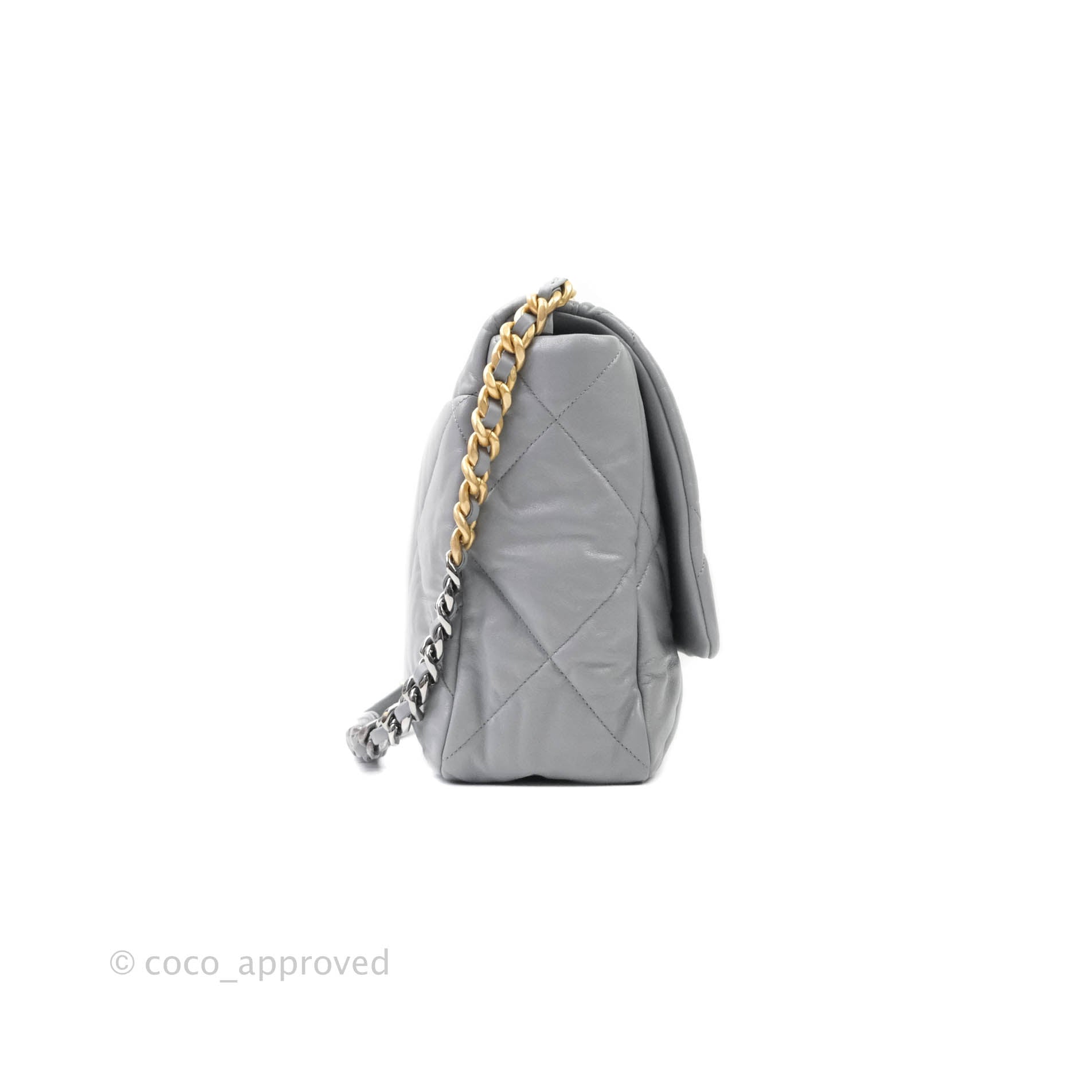 Chanel 19 Large Grey Goatskin Mixed Hardware Flap Bag - Luxury Designer Handbag for Women | Perfect for Work, Evening Events & Everyday Use