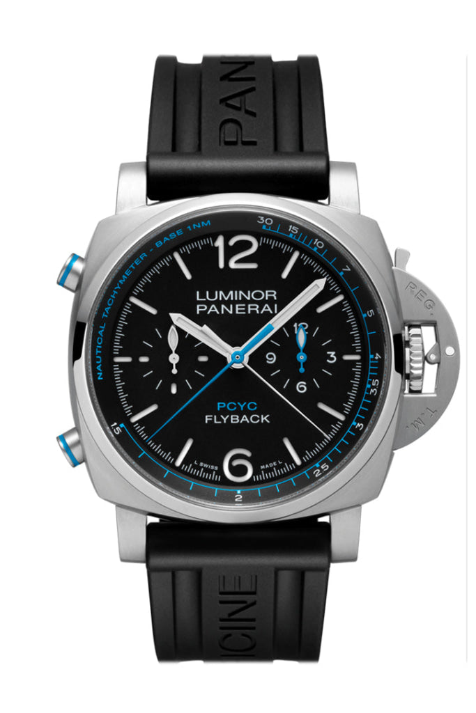 Panerai Luminor 1950 PCYC Chrono Flyback Automatic Men's Watch - Black Dial, Stainless Steel, Water Resistant - Perfect for Diving, Business & Luxury Events (Model PAM00764)
