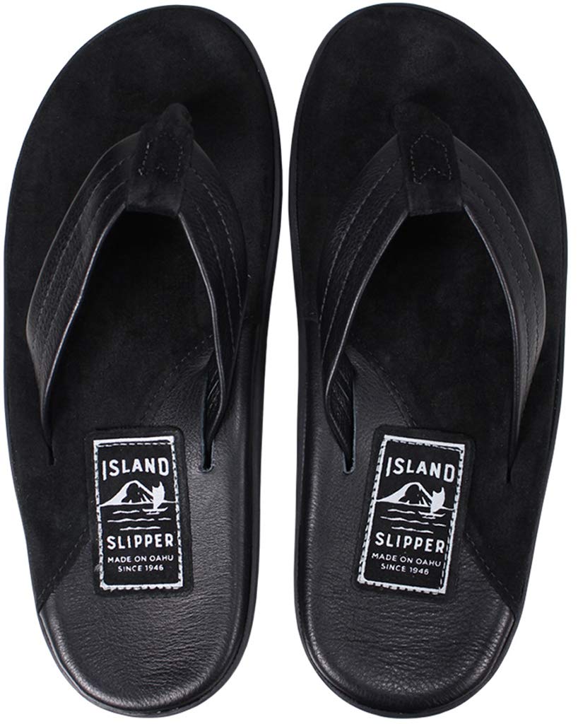 Men's Two-Tone Leather & Suede Sandals Size 11 - Island Slipper Comfort Footwear for Beach, Vacation & Casual Wear