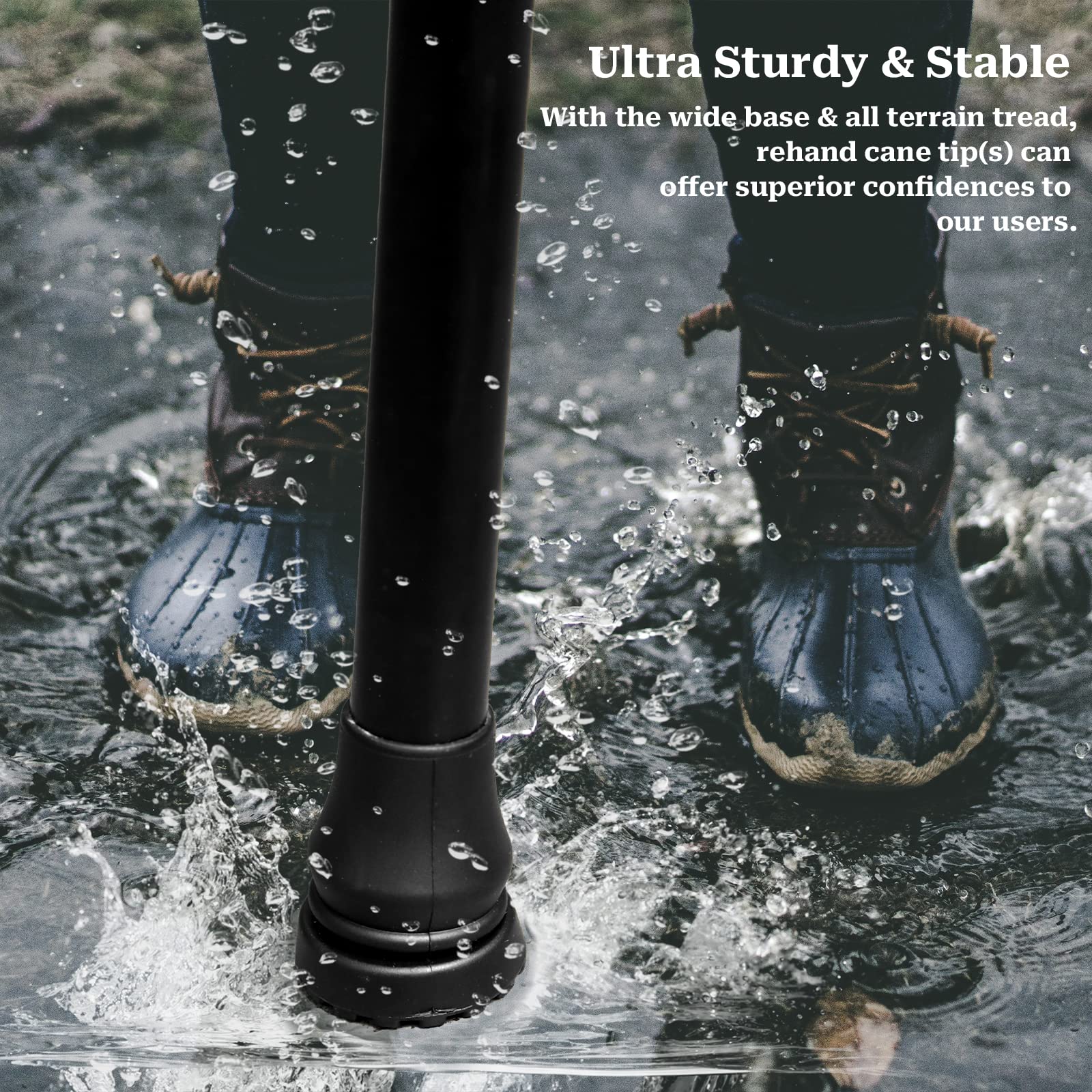 4 Pack Heavy Duty 3/4 Inch Rubber Cane Tips - Replacement Tips for Walking Canes, Quad Canes, Crutches & Walking Sticks - Non-Slip & Durable for Indoor/Outdoor Use