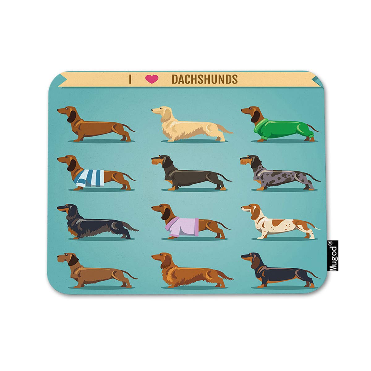 Dachshund Themed Gaming Mouse Pad - Non-Slip Rubber Base for Computers & Laptops (7.9x9.5 Inches) - Perfect for Dog Lovers, Office Work & Gaming Setups