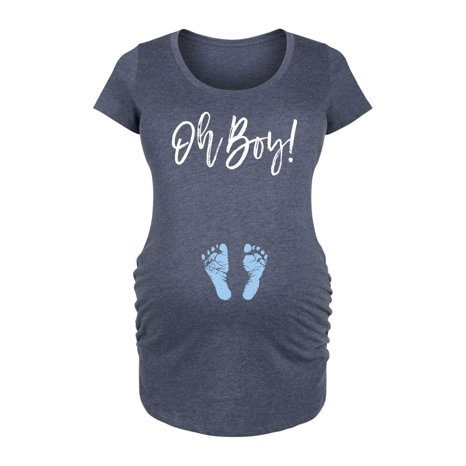 Bloom Maternity - Oh Boy - Comfortable Scoop Neck Maternity T-Shirt for Pregnancy | Soft Cotton Stretch Top for Expecting Moms | Perfect for Casual Wear, Baby Showers & Maternity Photos