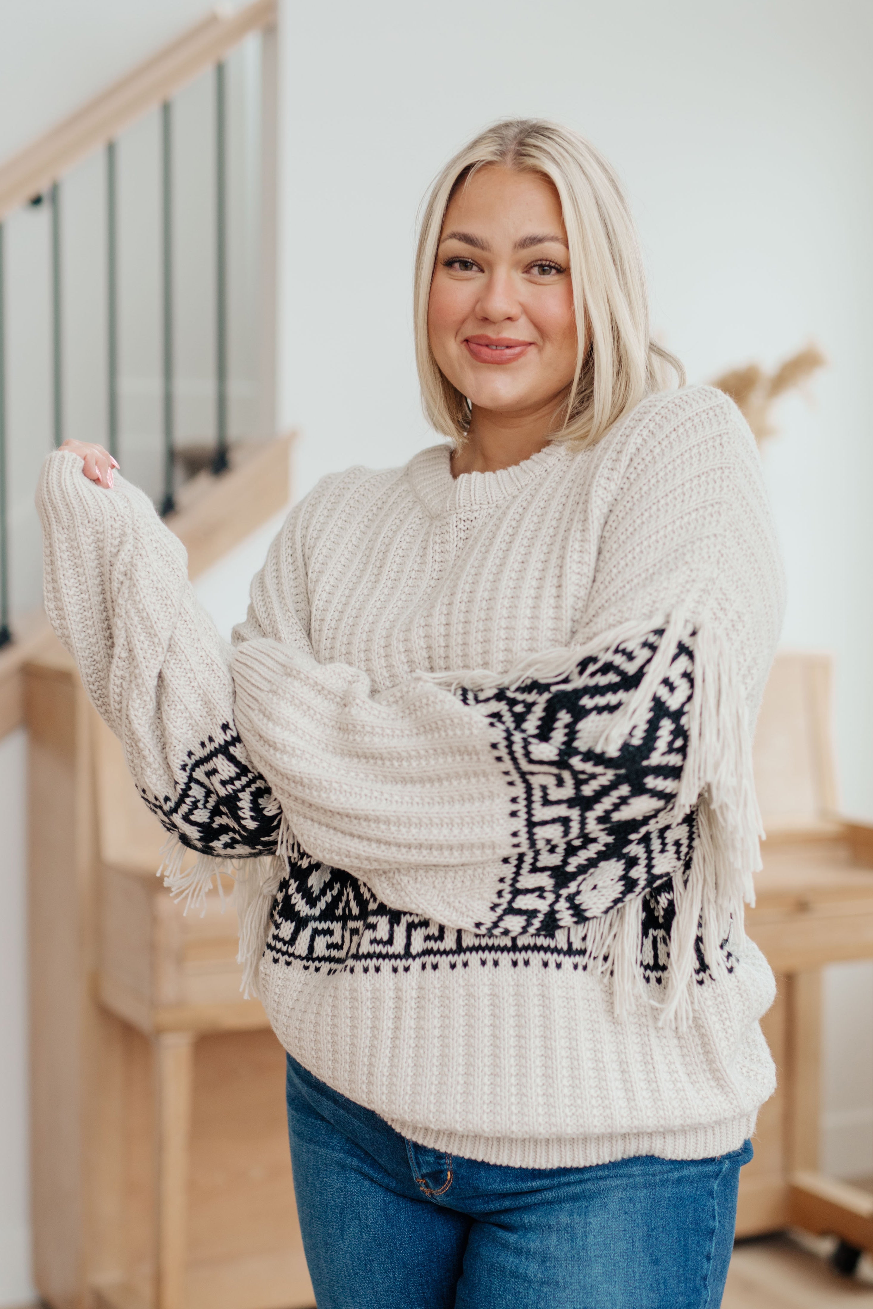 Stylish Fringe Detail Sweater for Women - Trendy Knit Pullover with Boho Chic Design | Perfect for Casual Outfits, Fall Layering & Cozy Winter Wear