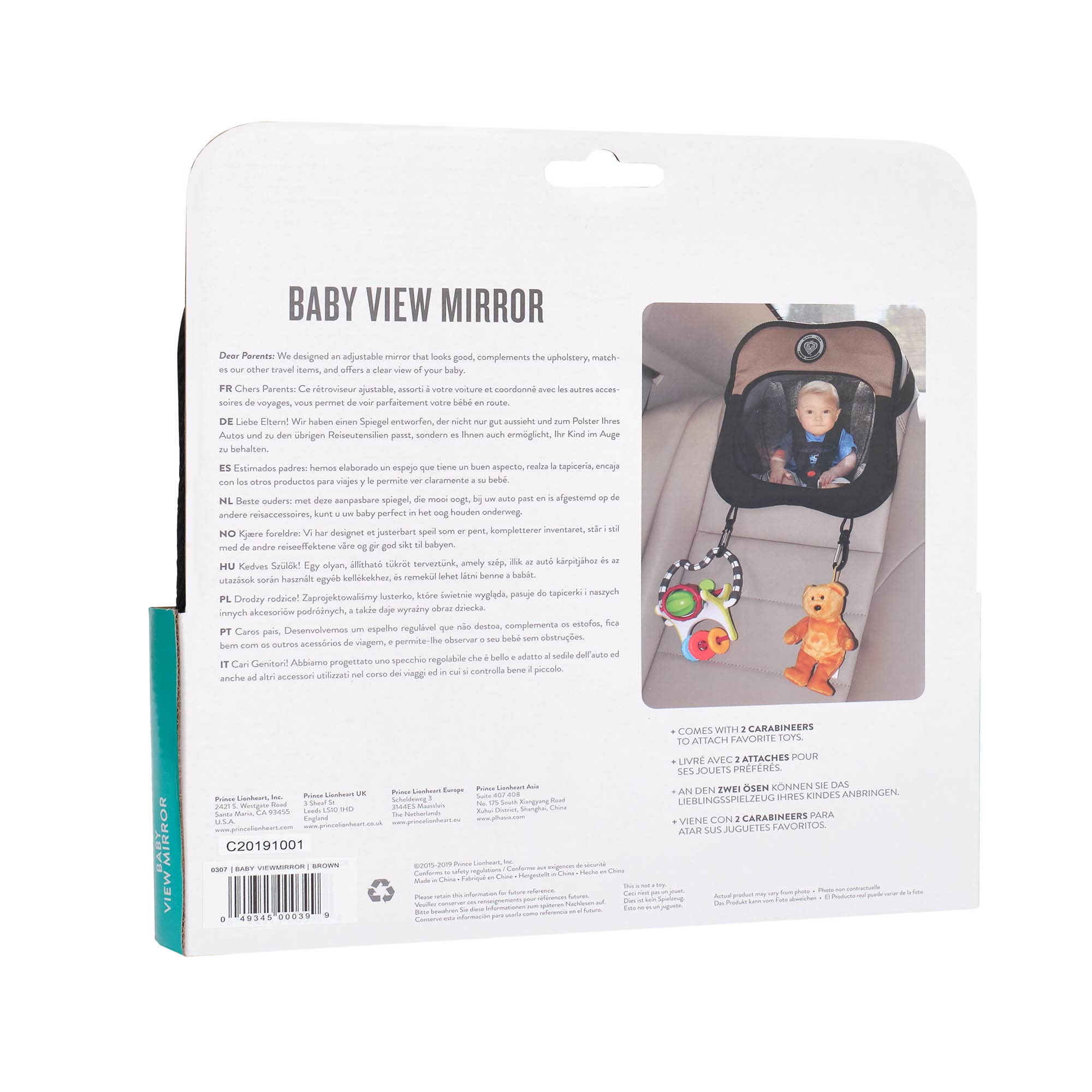 Prince Lionheart Child View Mirror for Cars - Rear Seat Baby Safety Mirror, Black - Perfect for Parents to Monitor Infants & Toddlers While Driving